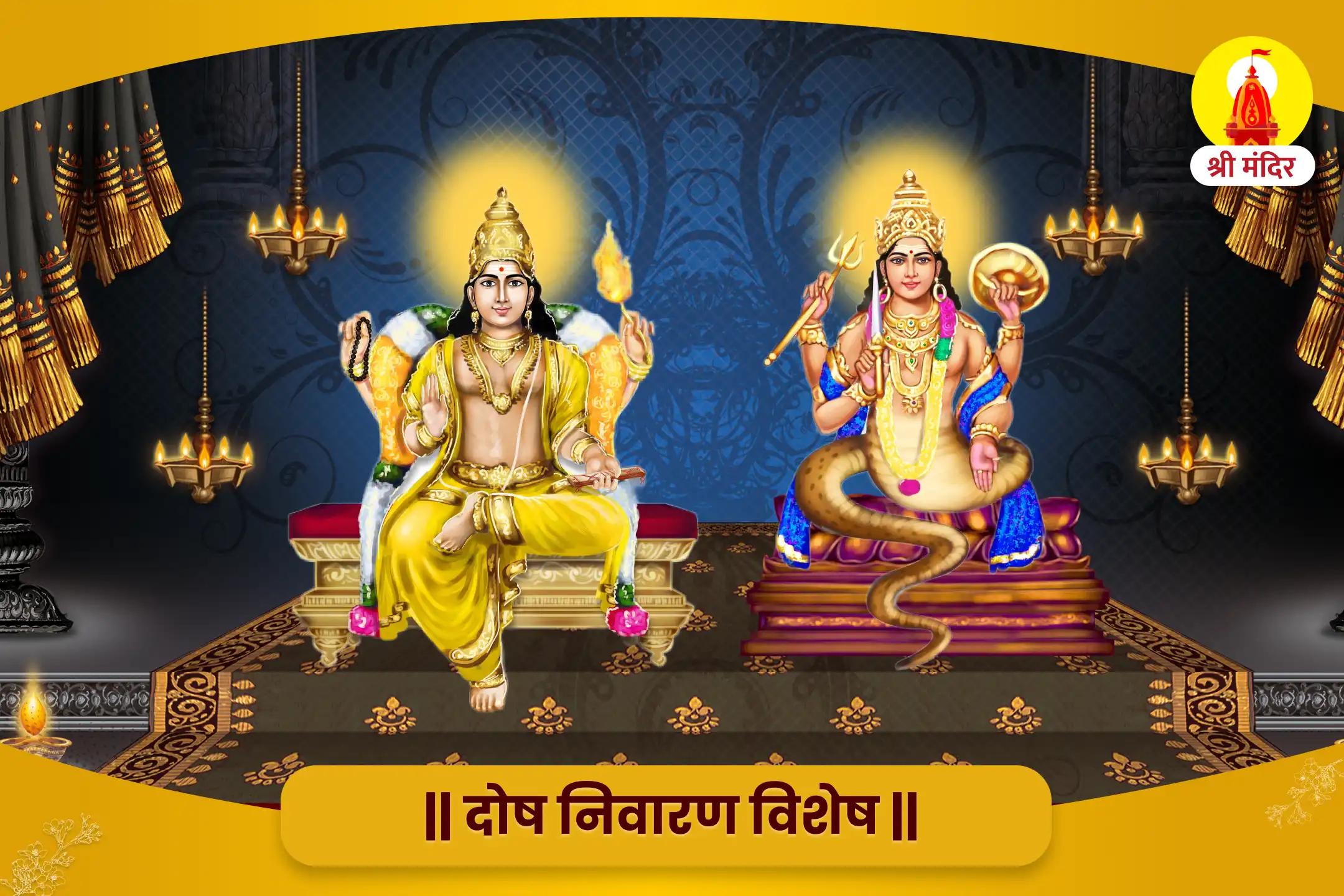 कार्य में सफलता एवं आर्थिक समृद्धि के लिए राहु-गुरु चांडाल दोष शांति महापूजा व रुद्राभिषेक 