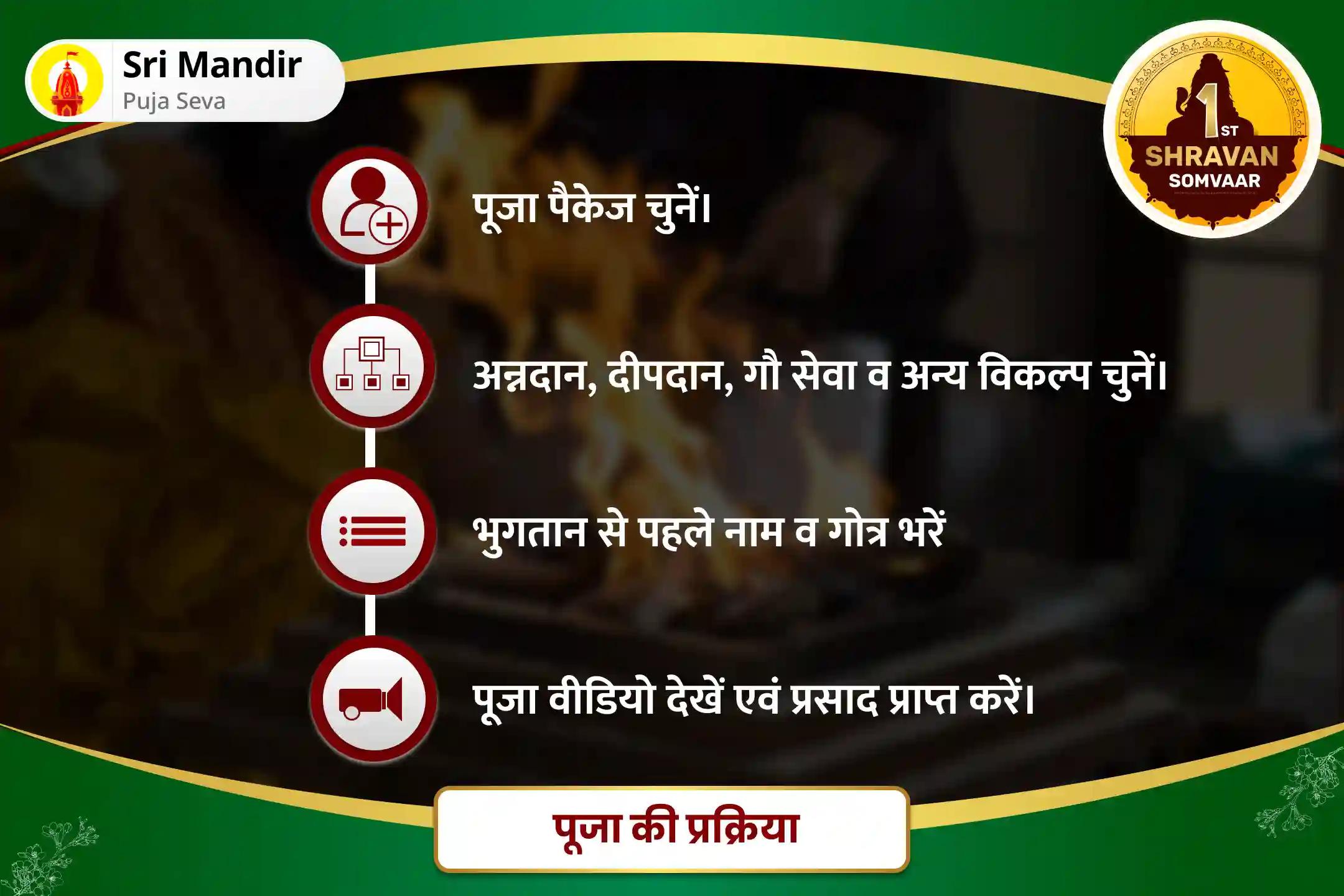 भय मुक्ति एवं मानसिक स्थिरता की प्राप्ति के लिए श्रावण सोमवार विशेष काल सर्प दोष शांति पूजा एवं रुद्राभिषेक