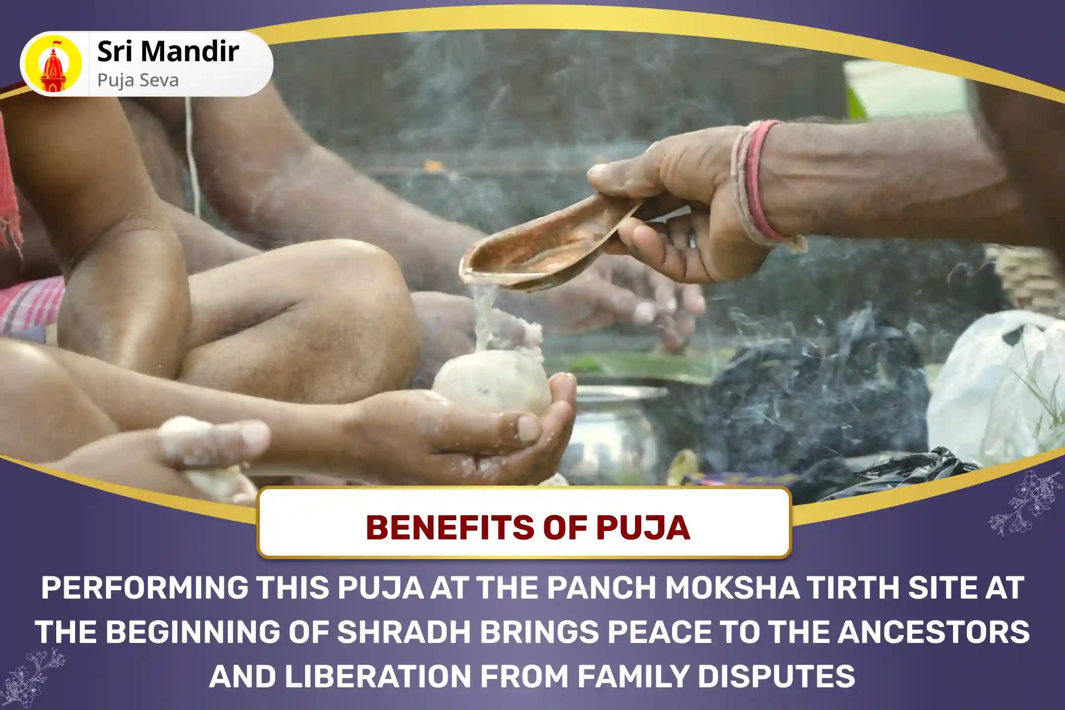 Panch Moksha Tirth Shradh Ekadashi Special  Pitru Dosha Shanti Panch Tirth Mahapuja and Ganga Aarti For Peace of Ancestor's souls and Resolving Family Disputes