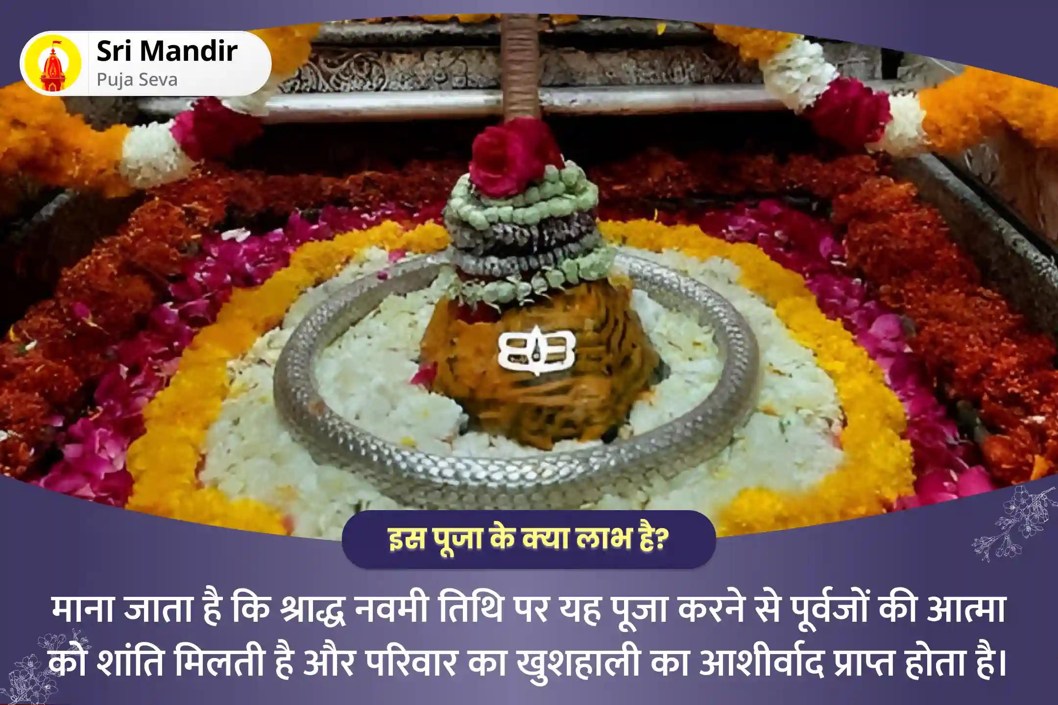 पूर्वजों की आत्मा की शांति और परिवार की खुशहाली के लिए श्राद्ध नवमी ज्योतिर्लिंग और नर्मदा घाट संयुक्त विशेष पितृ दोष शांति महापूजा एवं शिव रुद्राभिषेक