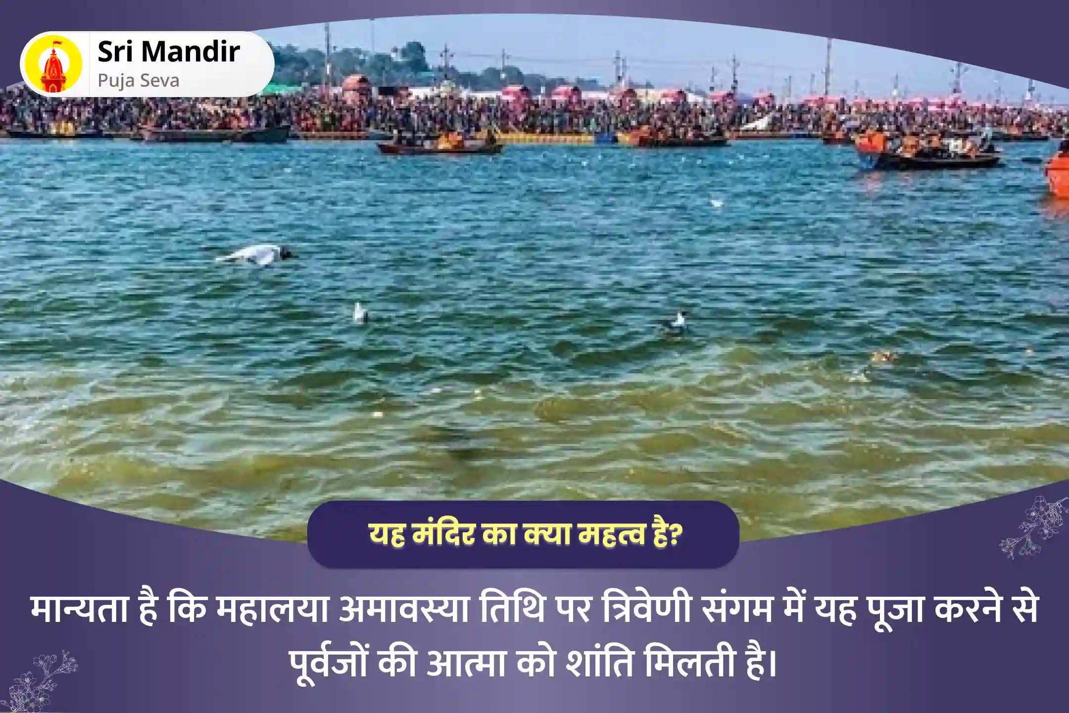पूर्वजों की आत्मा की शांति के लिए महालया अमावस्या त्रिवेणी संगम विशेष नारायण बलि, नागबलि एवं संध्याकालीन गंगा आरती