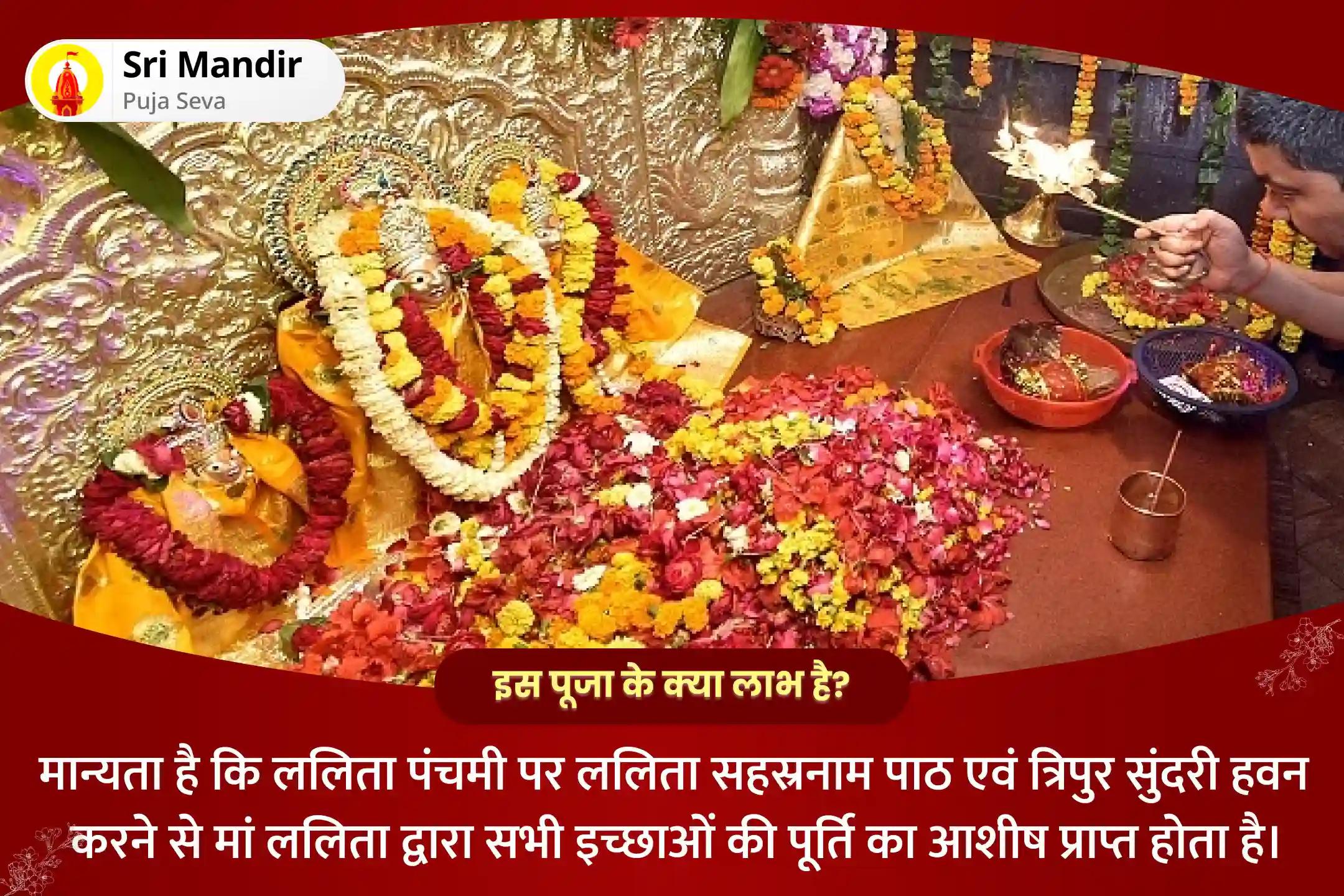 सभी मनोकामनाओं की पूर्ति के लिए ललिता पंचमी महाविद्या शक्तिपीठ विशेष ललिता सहस्रनाम पाठ एवं त्रिपुर सुंदरी हवन