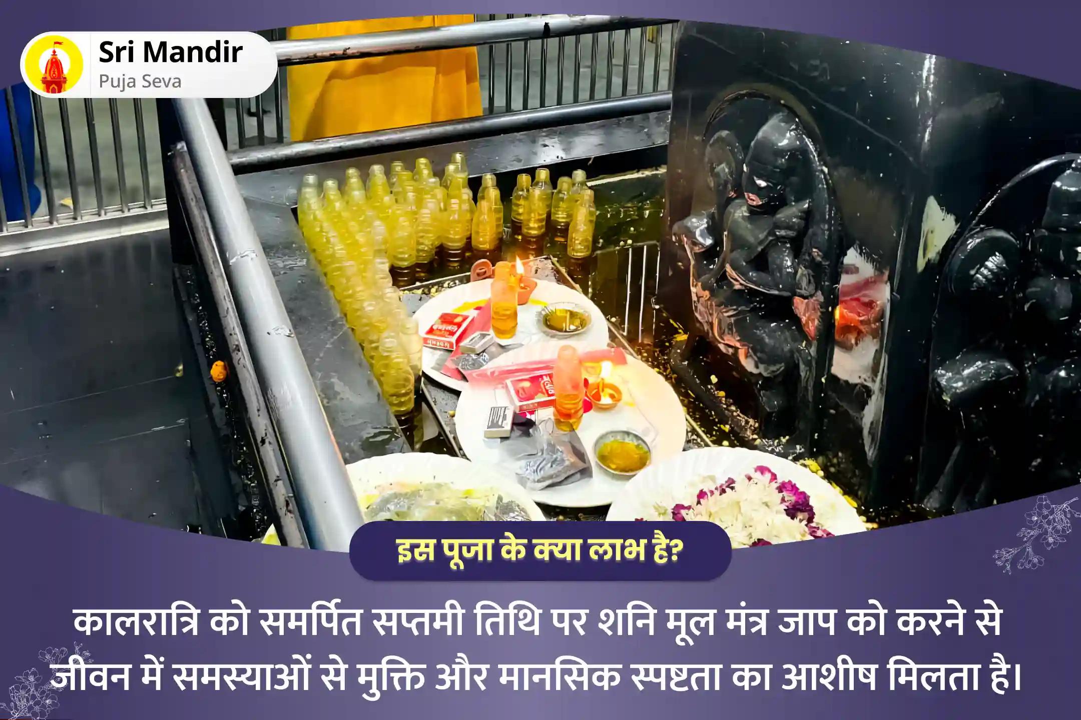 जीवन में समस्याओं से मुक्ति और मानसिक स्पष्टता के लिए माँ कालरात्रि विशेष शनि पूजा 19,000 शनि मूल मंत्र जाप और शनि तिल तेल अभिषेक