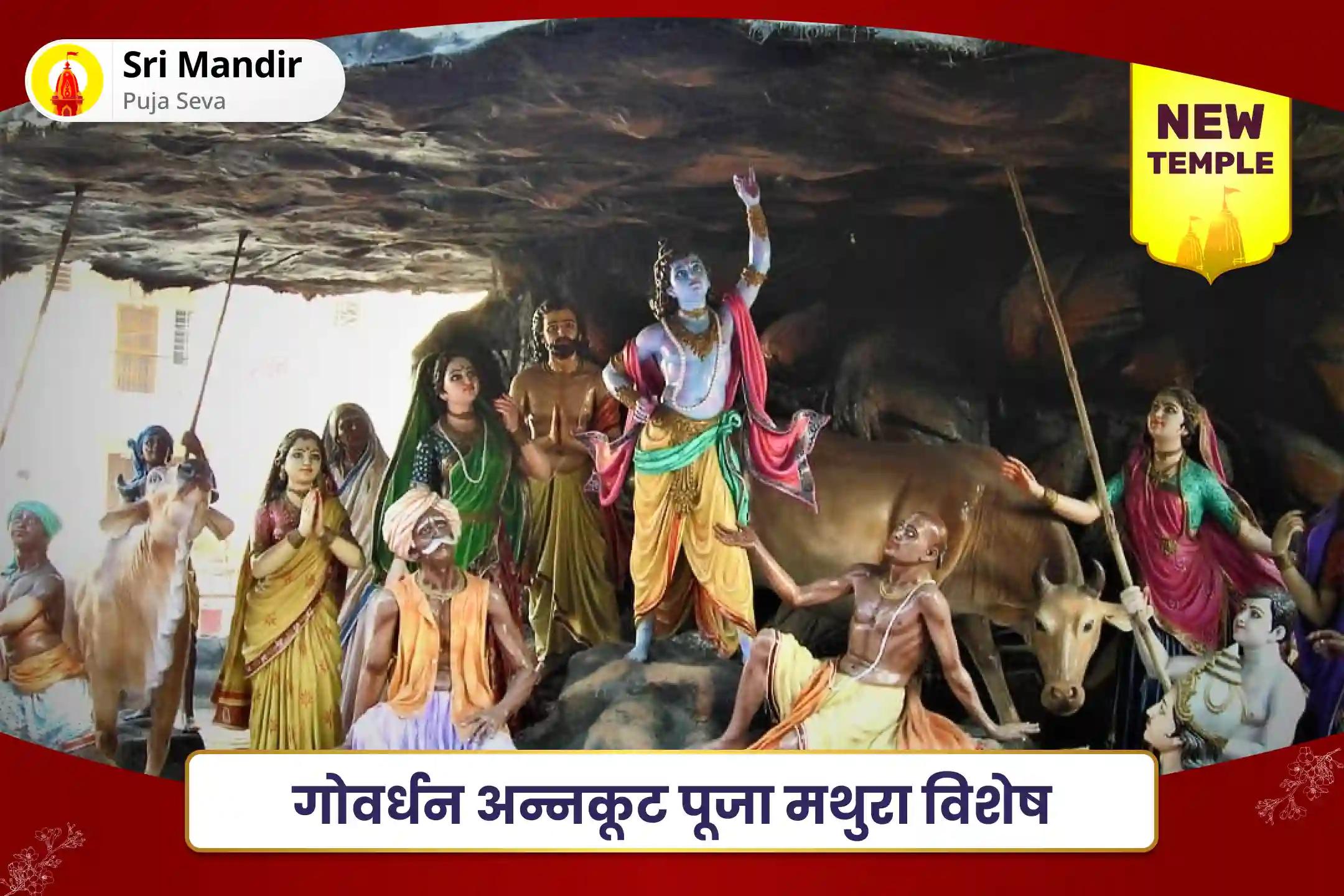भौतिक और आध्यात्मिक समृद्धि के आशीर्वाद और पापों से मुक्ति के लिए गोवर्धन अन्नकूट पूजा मथुरा विशेष 56 भोग अर्पण, 5600 तुलसी अर्चन पूजा और अन्न दान