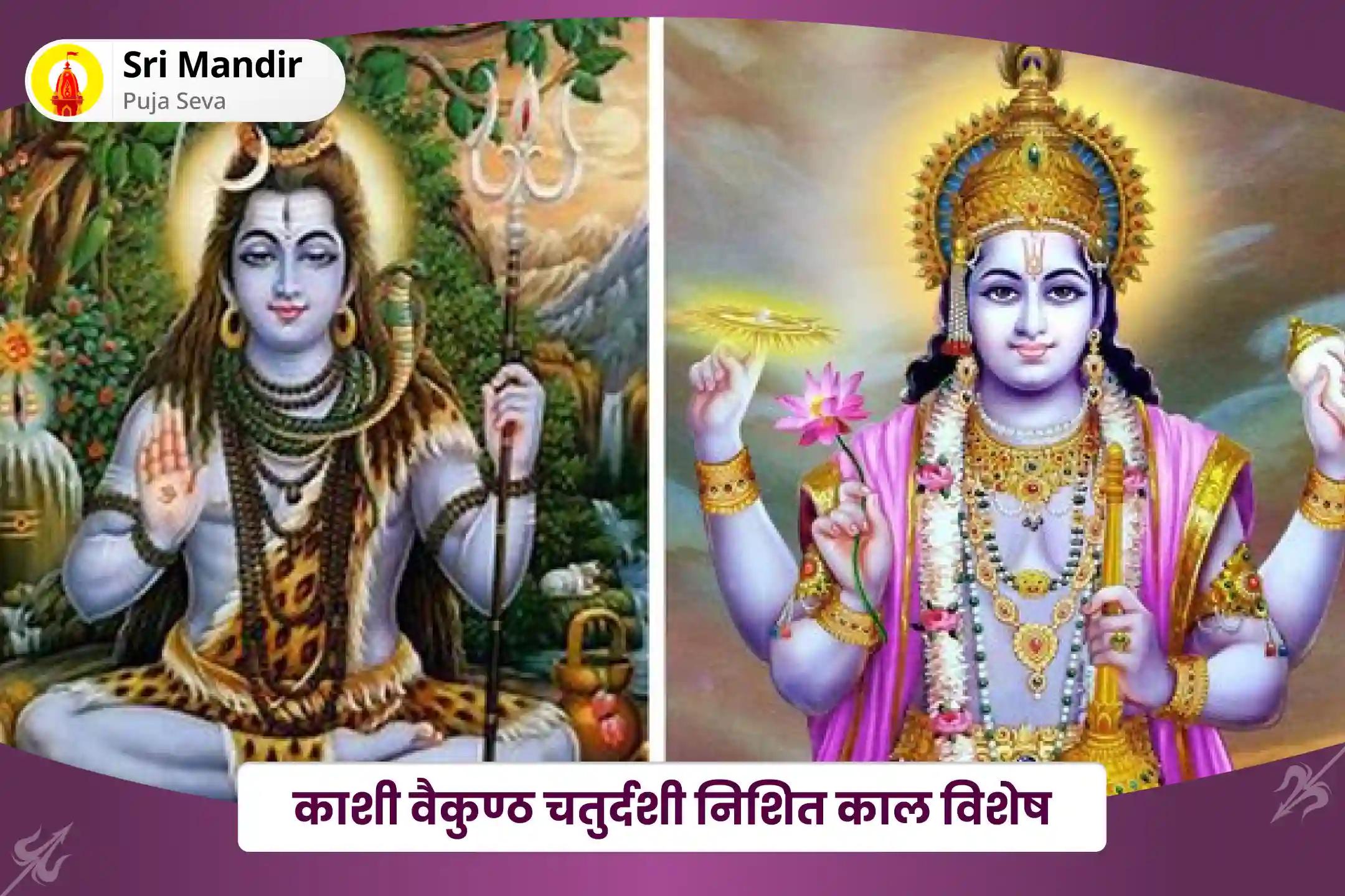 परिवारिक शांति, समृद्धि एवं खुशहाली के लिए काशी वैकुण्ठ चतुर्दशी निशित काल विशेष 11,000 शिव पंचाक्षरी और विष्णु द्वादक्षरी मंत्र जाप, बेलपत्र एवं तुलसी शहस्र अर्चन पूजा