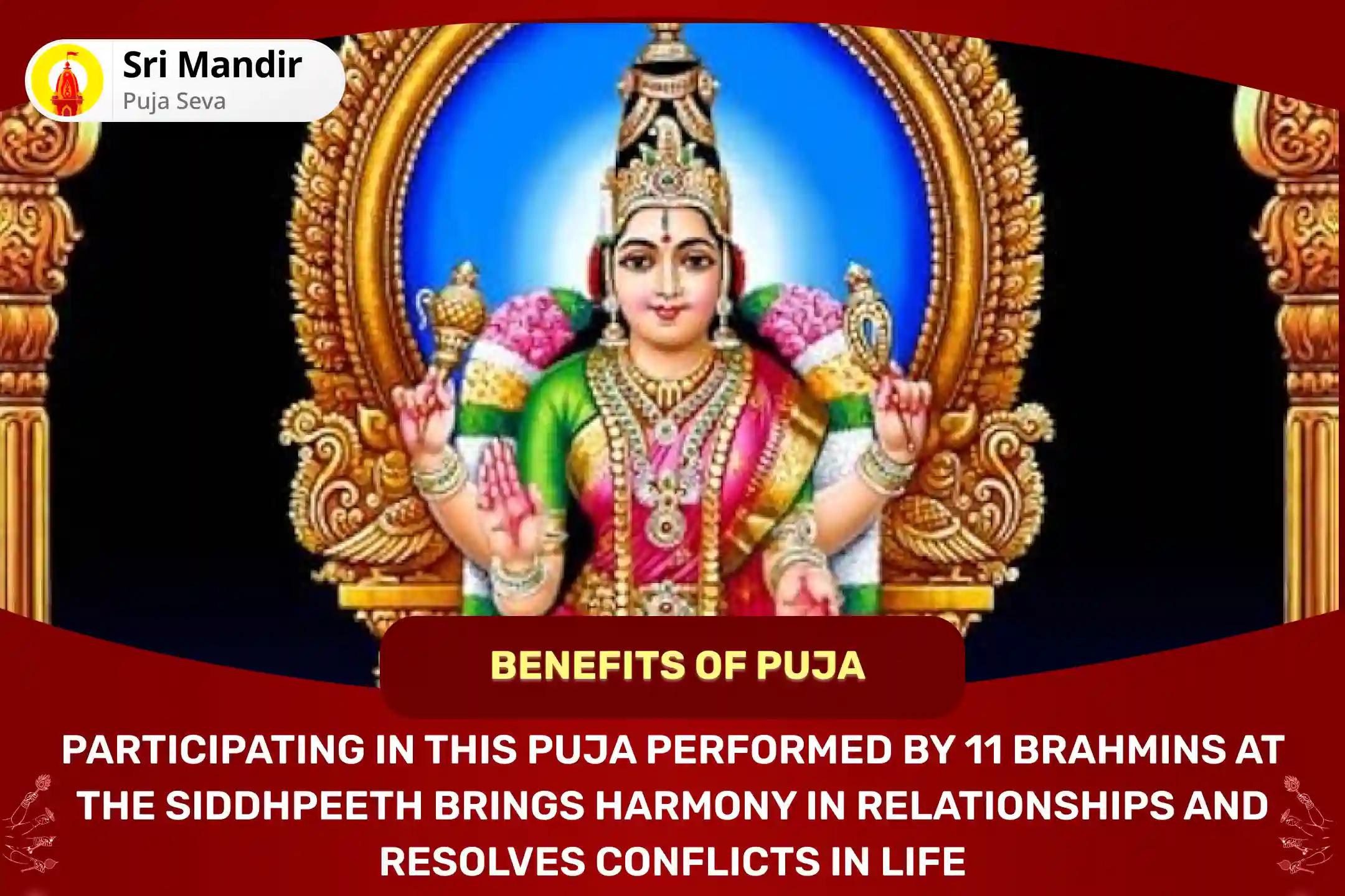 Siddhpeeth Dasmahavidya 11 Brahman Mahanushthan 11 Durga Saptashati Path, 21,000 Maa Bhuwaneshwari Mool Mantra Jaap and Dashansh Havan for Blessings of Harmony in Relationships and Resolving Conflicts in Life