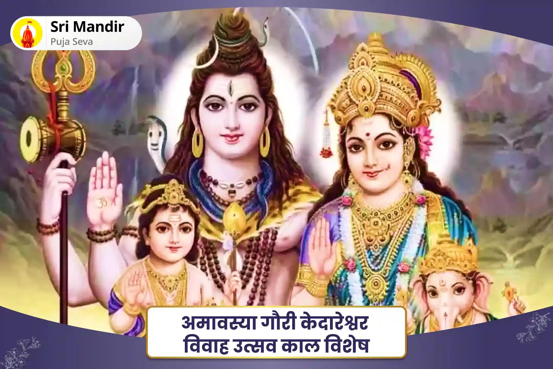 आदर्श साथी और रिश्ते के आनंद को पाने के आशीर्वाद के लिए अमावस्या गौरी केदारेश्वर विवाह उत्सव काल विशेष गौरी केदारेश्वर विवाह सिद्धि अमावस्या शांति पूजा