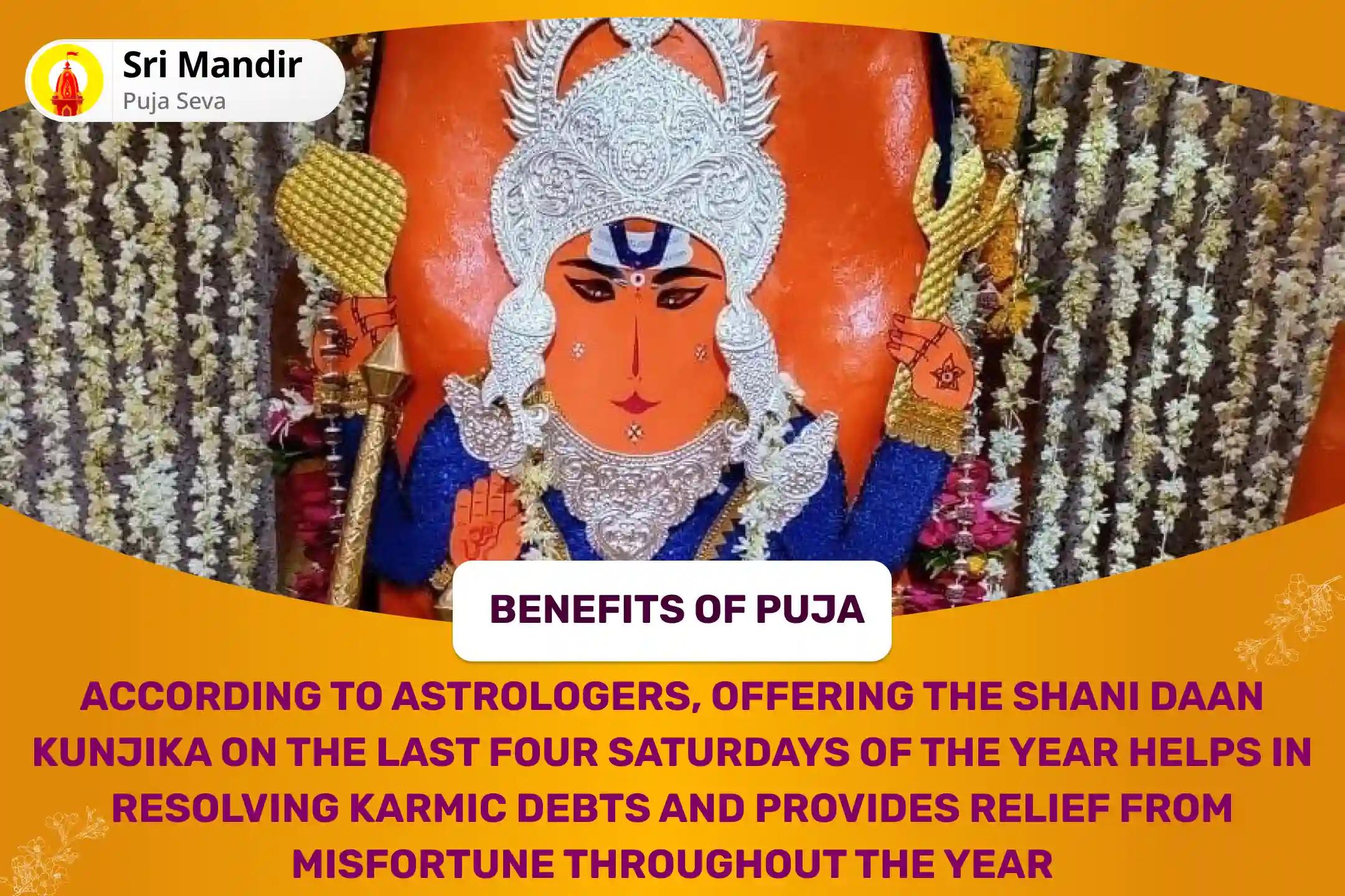Last 4 Saturdays of 2024 Shani Sewa Special Shani Prakop Nivaran Shani Daan Kunjika for Resolving the karmic Debts and Year-Round Relief from Misfortunes