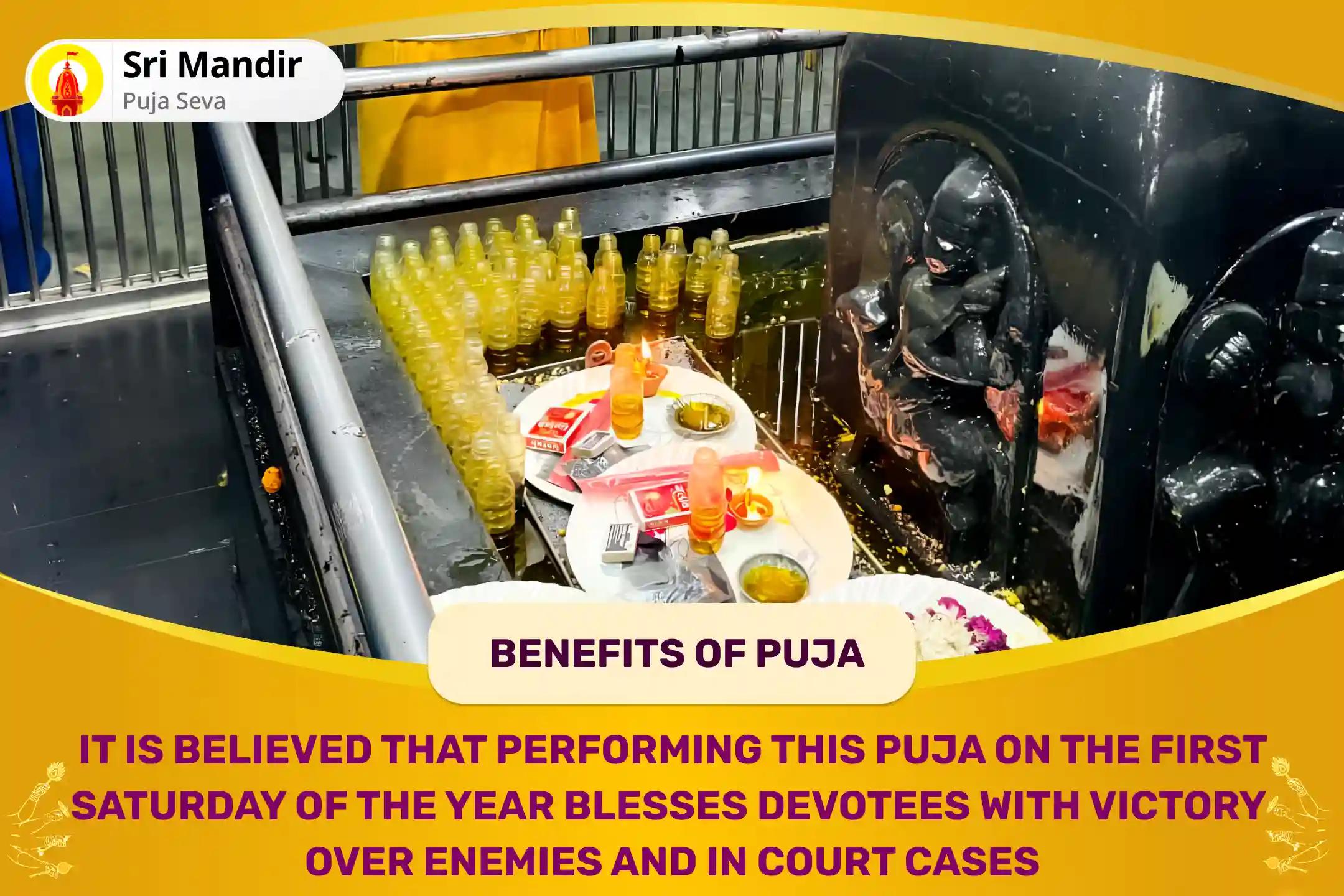 2025 First Saturday - Day of Maa Bagalmukhi-Shani Combo Special Maa Bagalamukhi Tantra Yukta Havan and Shani Til Tel Abhishek to get Blessing for Victory over Enemies and in Court Cases