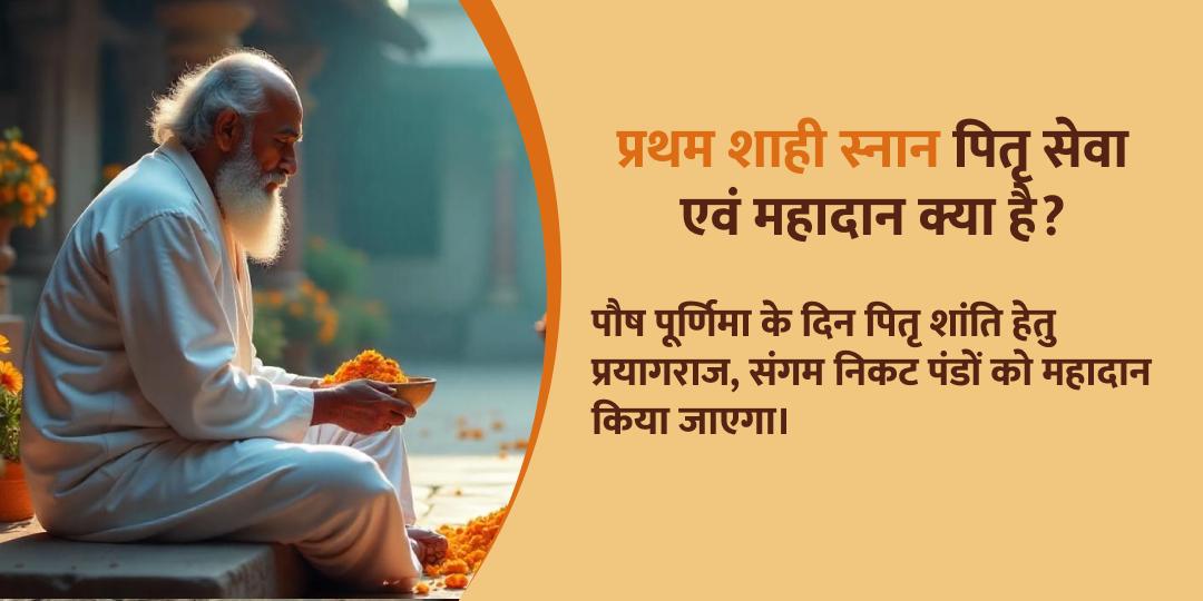 महाकुंभ त्रिवेणी संगम प्रथम शाही स्नान पितृ सेवा एवं महादान