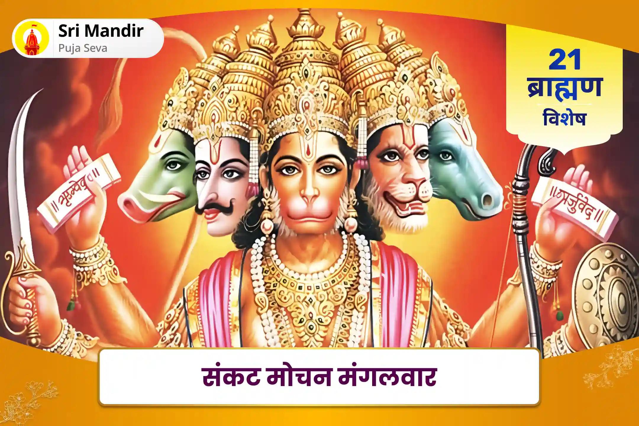 जीवन में विपत्तियों पर विजय प्राप्त करने की शक्ति और साहस के लिए संकट मोचन मंगलवार 21 ब्राह्मण विशेष 1008 हनुमान चालीसा पाठ और संकट मोचन हनुमान अष्टक पाठ