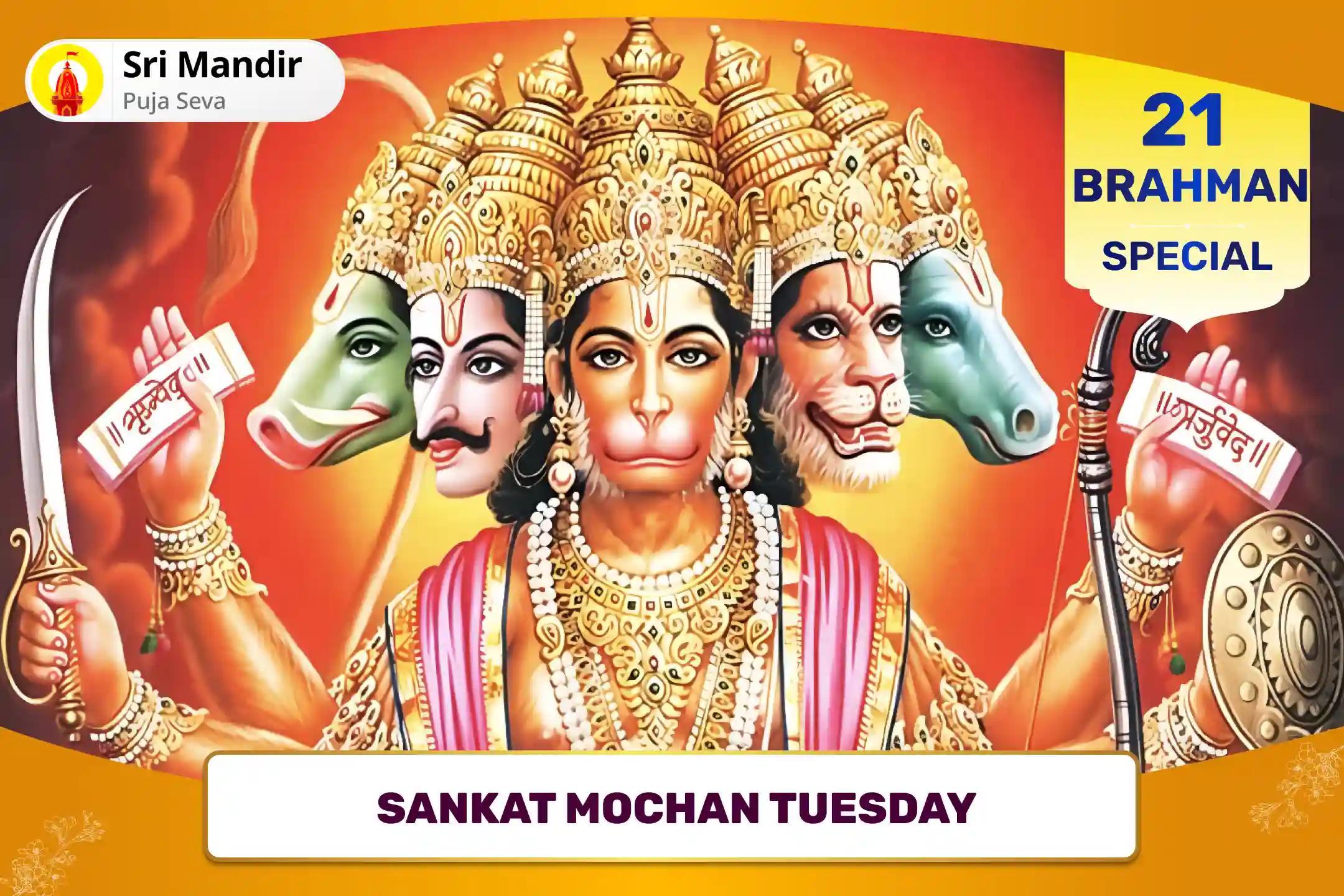 Sankat Mochan Mangalwar 21 Brahman Special 1008 Hanuman Chalisa Path and Sankat Mochan Hanuman Ashtak Path for Strength and Courage to Overcome Adversities in Life