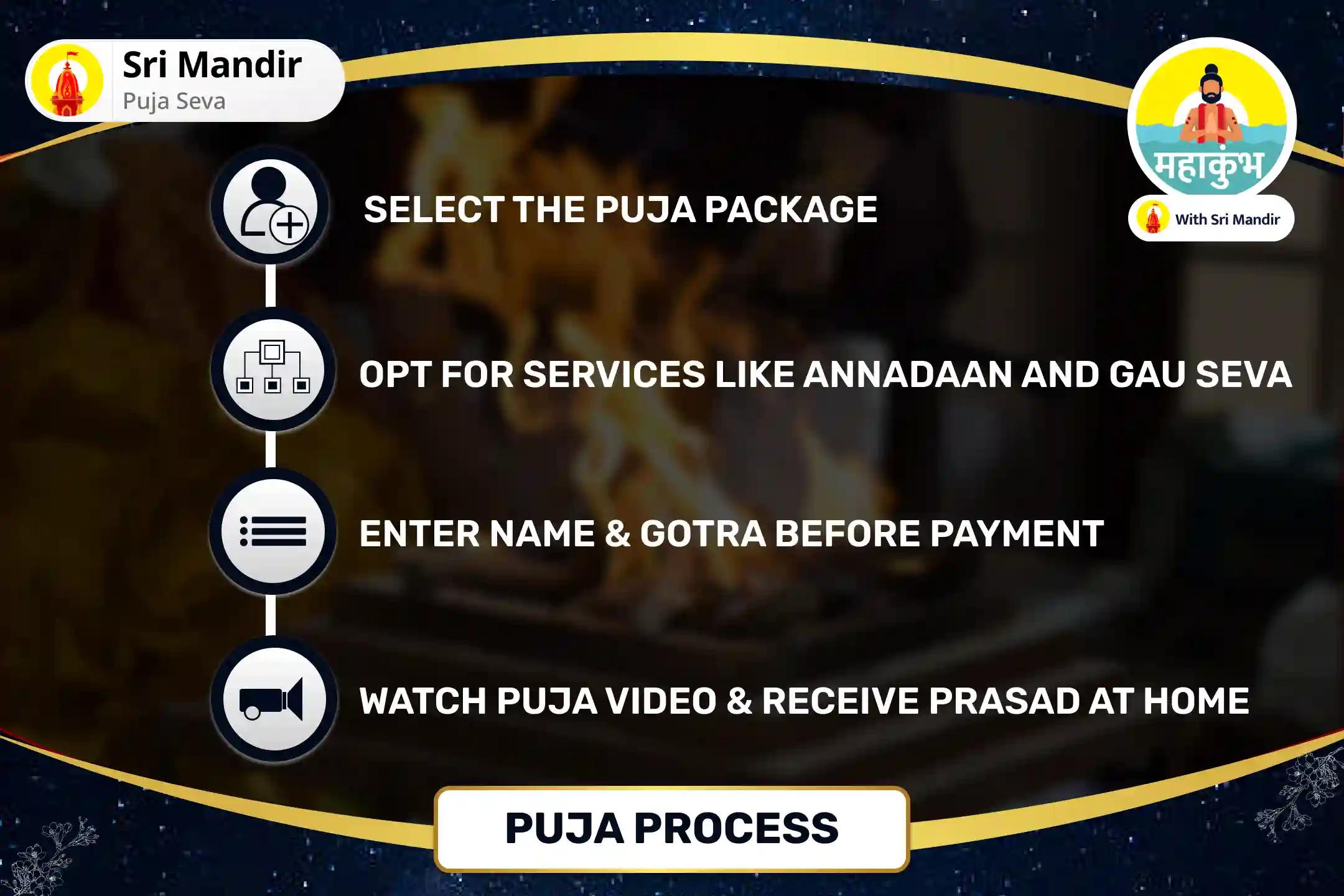 Mahakumbh Nagari Triveni Sangam Special Pitru Dosha Shanti Puja and Triveni Sangam Ganga Aarti for Peace of Ancestor's souls and Resolving Family Disputes