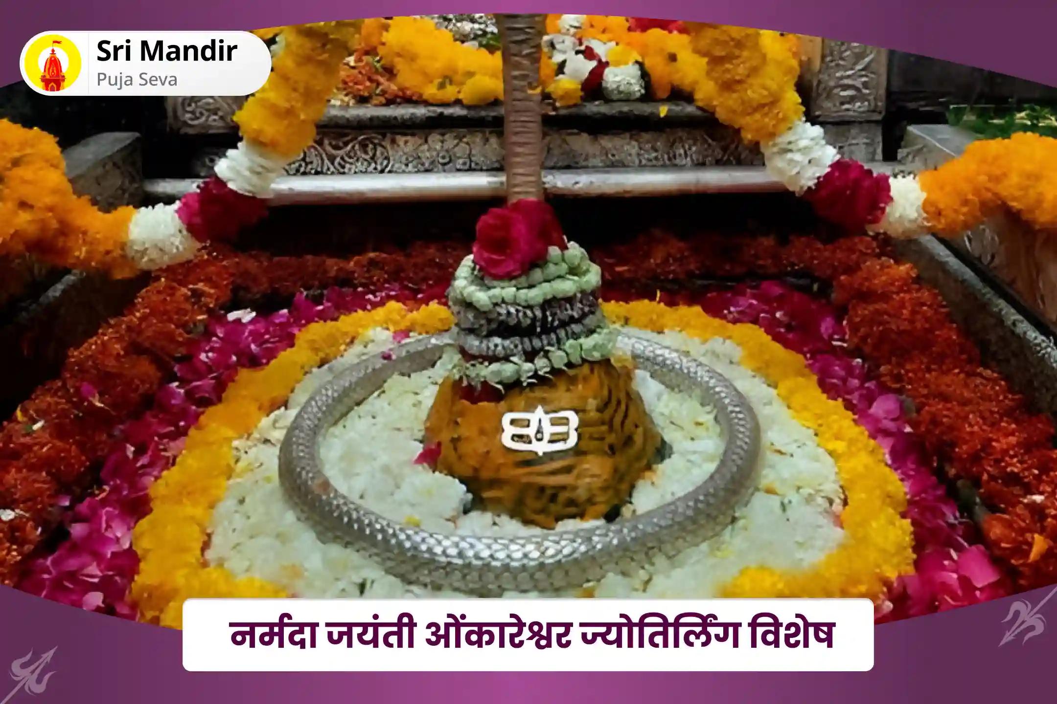 अस्वस्थता से राहत, मन और शरीर की शांति के लिए नर्मदा जयंती ओंकारेश्वर ज्योतिर्लिंग विशेष नर्मदा दुग्ध अभिषेक, नर्मदा आरती एवं शिव रूद्राभिषेक पूजन 