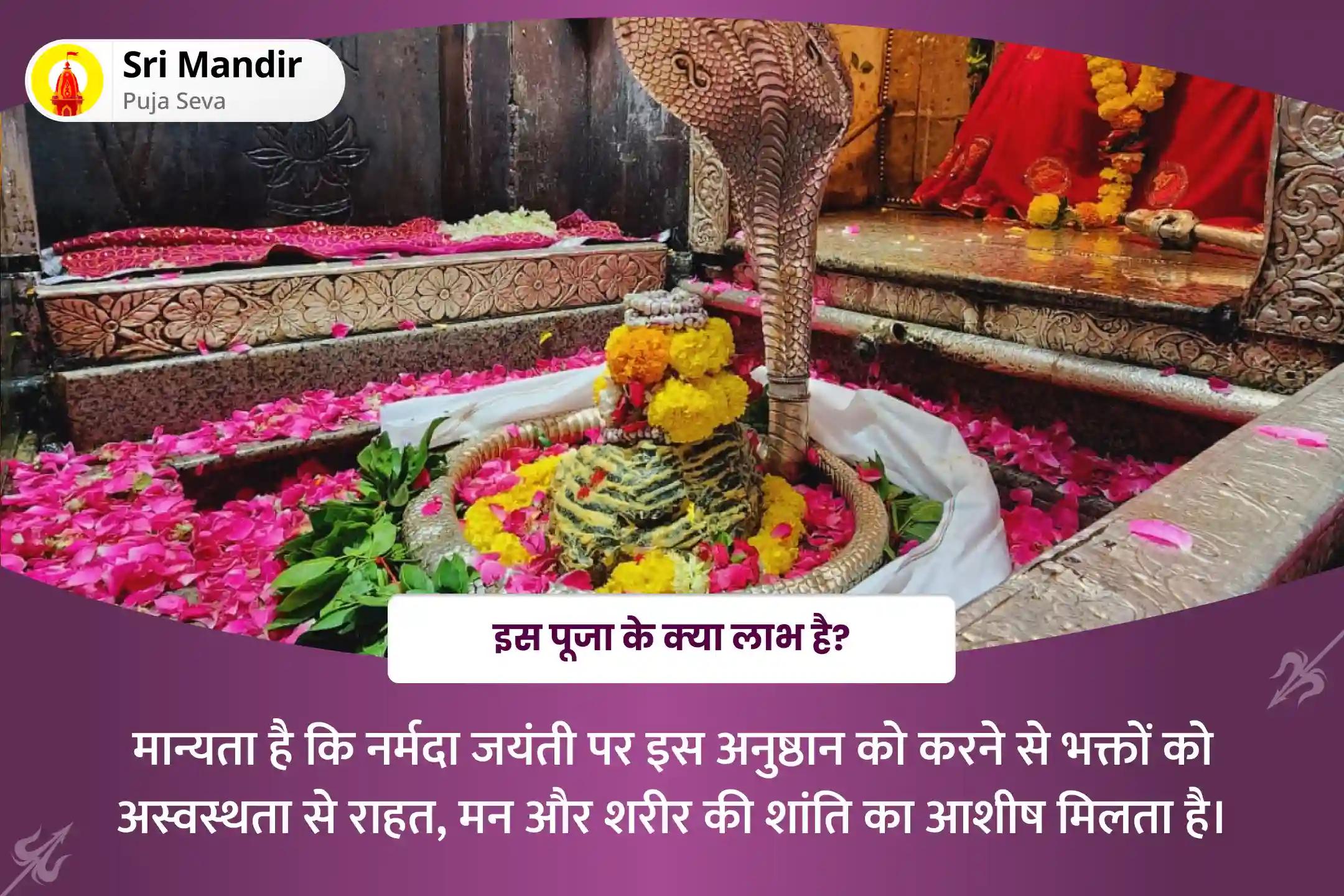 अस्वस्थता से राहत, मन और शरीर की शांति के लिए नर्मदा जयंती ओंकारेश्वर ज्योतिर्लिंग विशेष नर्मदा दुग्ध अभिषेक, नर्मदा आरती एवं शिव रूद्राभिषेक पूजन 