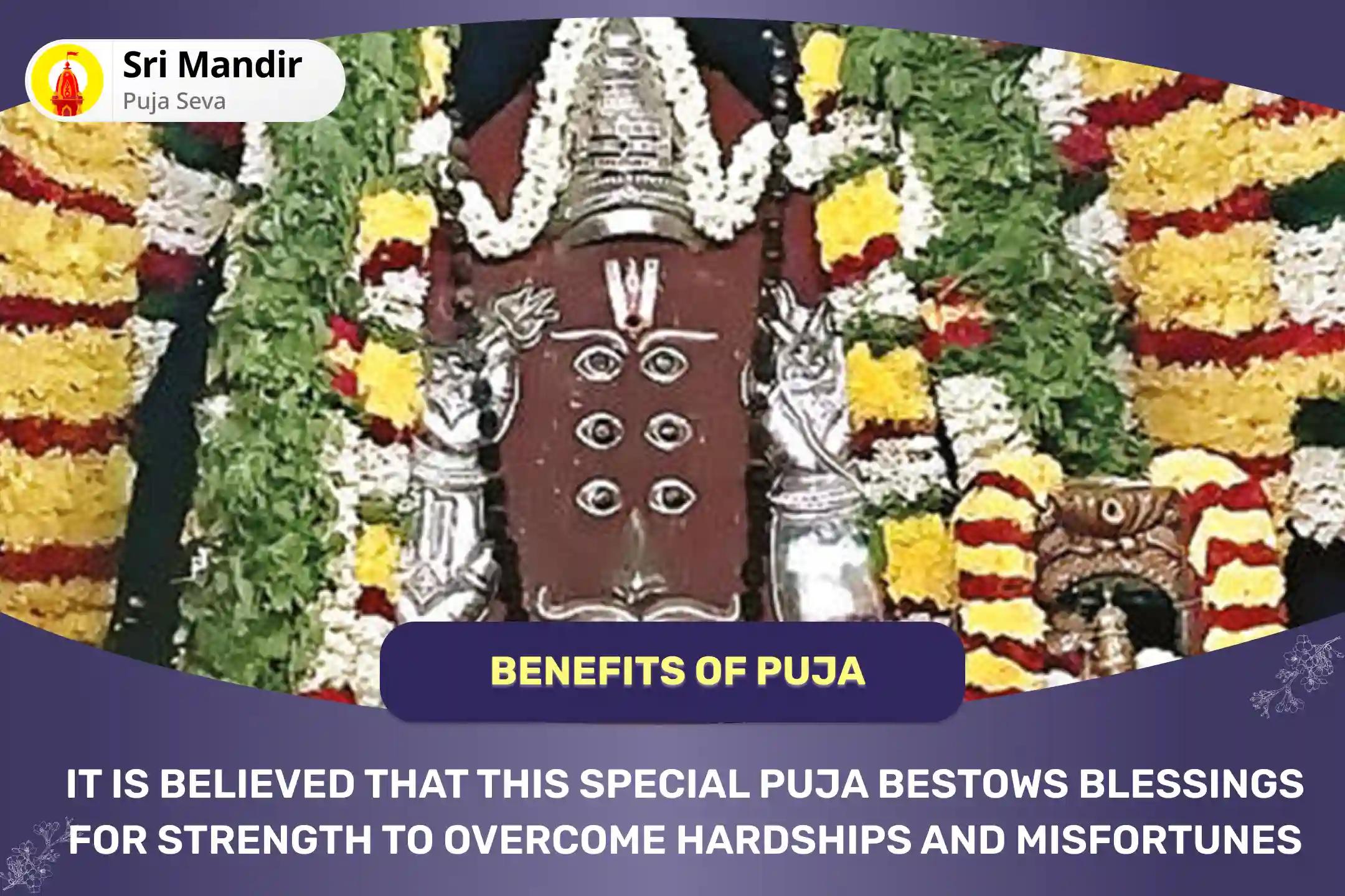 Shani Kuchanoor Saneeshwaran Shanti Special Saneeswaran Homa, Nala Deepa Puja, and Shani Ennai Tailabhishek for Strength to Overcome Hardships and Misfortunes