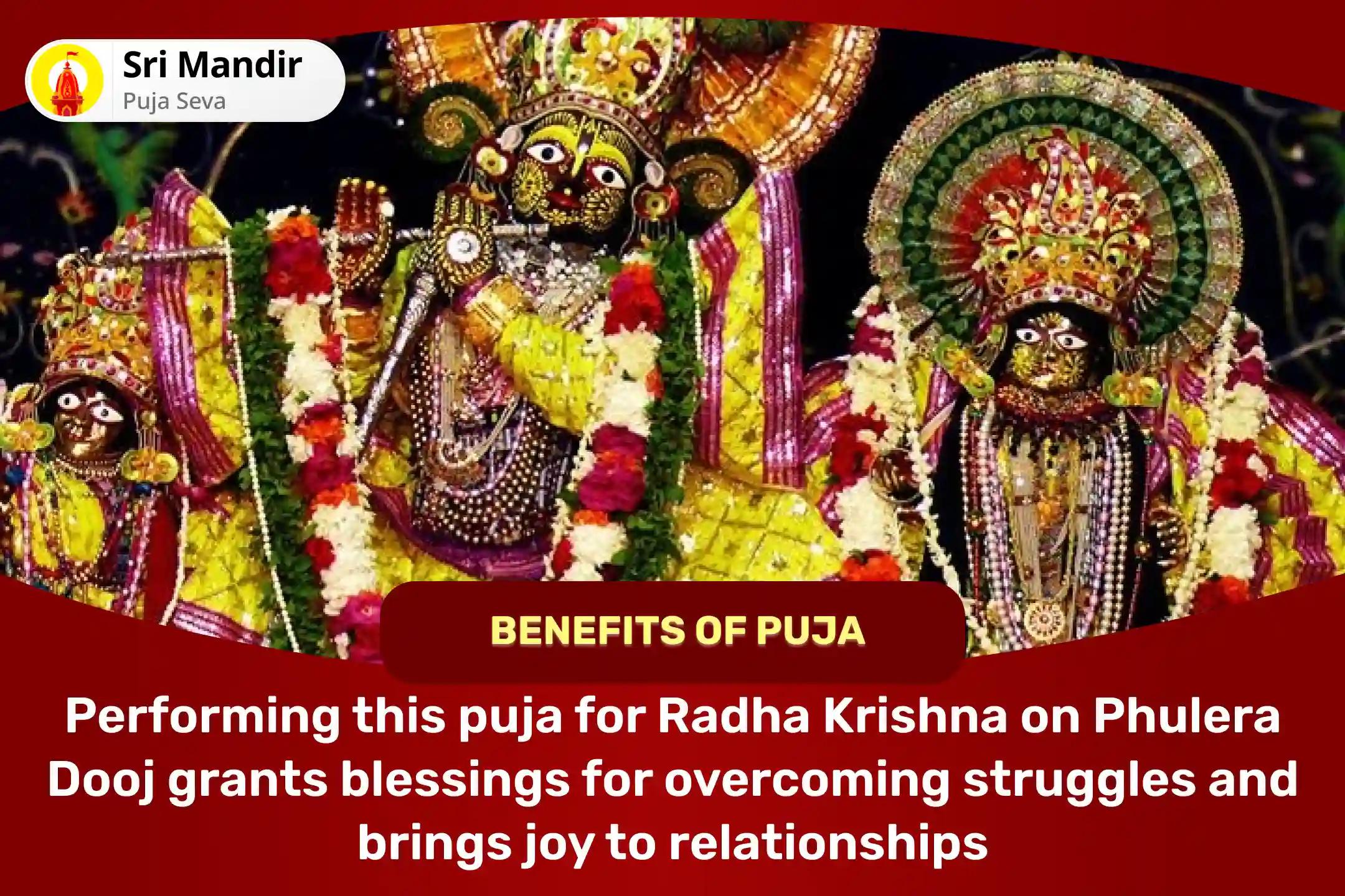 Radha Krishna Phulera Dooj Mathura Special Radha Krishna Panchamrit Abhishek, Mantra Jaap and Sri Suktam Path for Overcoming Conflicts and Bliss in Relationship 