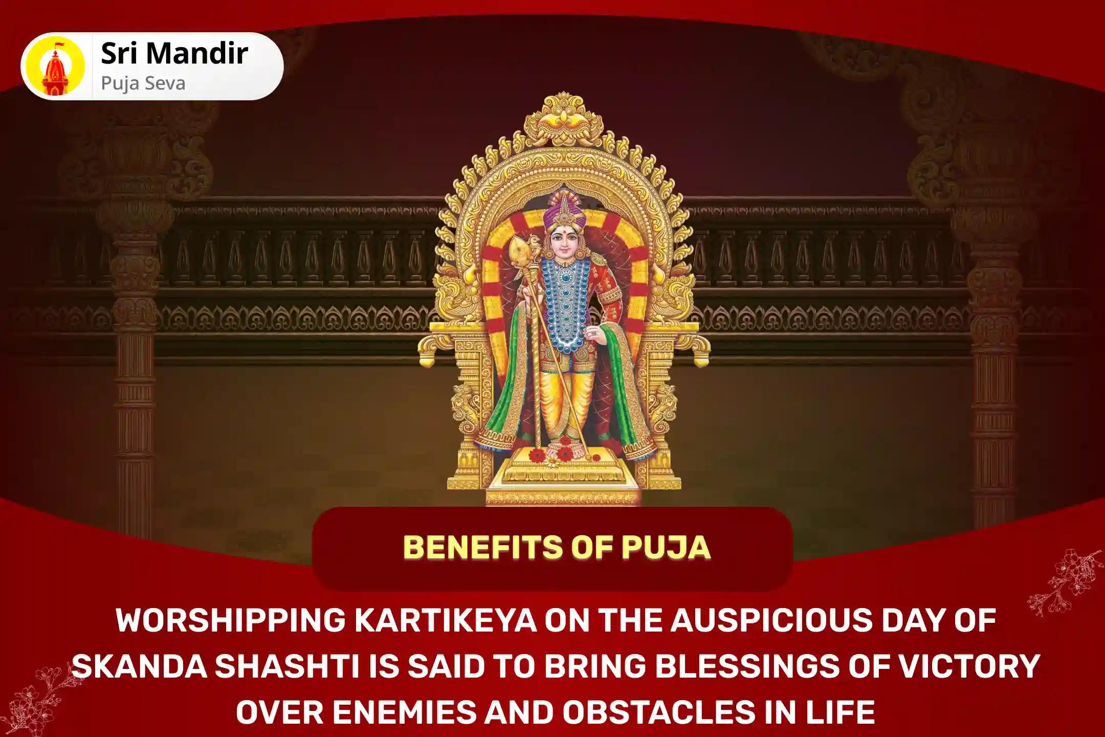 Skanda Shashti Victory over Enemies Special Shatru Samhara Subramanya Trishati Homa and Paal Kudam Abhishekam for Blessing to Attain Victory over Enemies and Adversities in Life