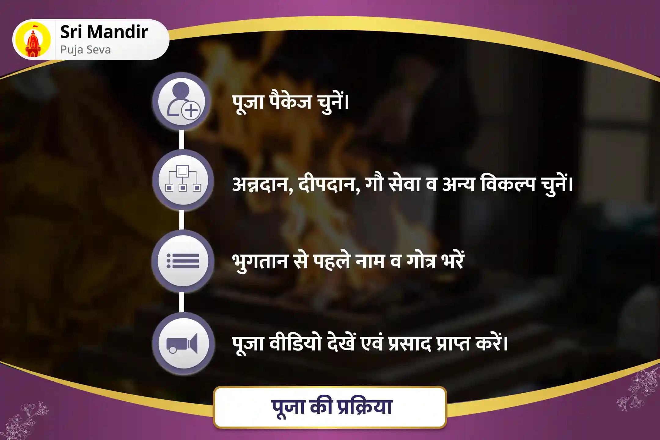  जीवन में नकारात्मक ऊर्जा एवं दुर्भाग्य को दूर करने के लिए कलयुग के देवता राहु शांति संयुक्त मां बगलामुखी तंत्र युक्त यज्ञ, बटुक भैरव आपदा हरण पूजा और राहु ग्रह शांति हवन