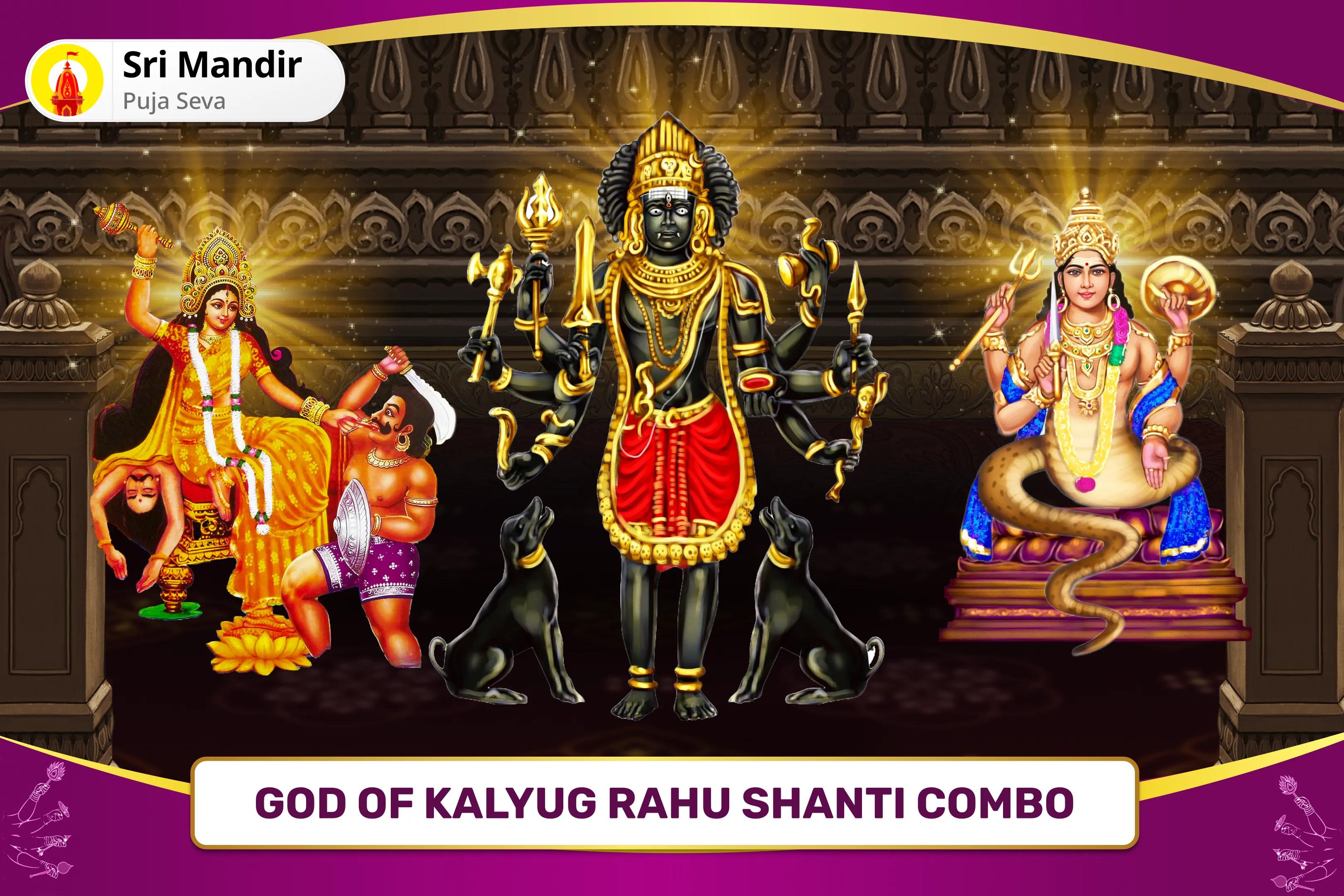 God of Kalyug Rahu Shanti Combo Maa Bagalamukhi Tantra Yukta Yagya, Batuk Bhairav Aapda Haran Pujan and Rahu Graha Shanti Havan to Paralyse Negative Energies and Sudden Misfortunes in Life