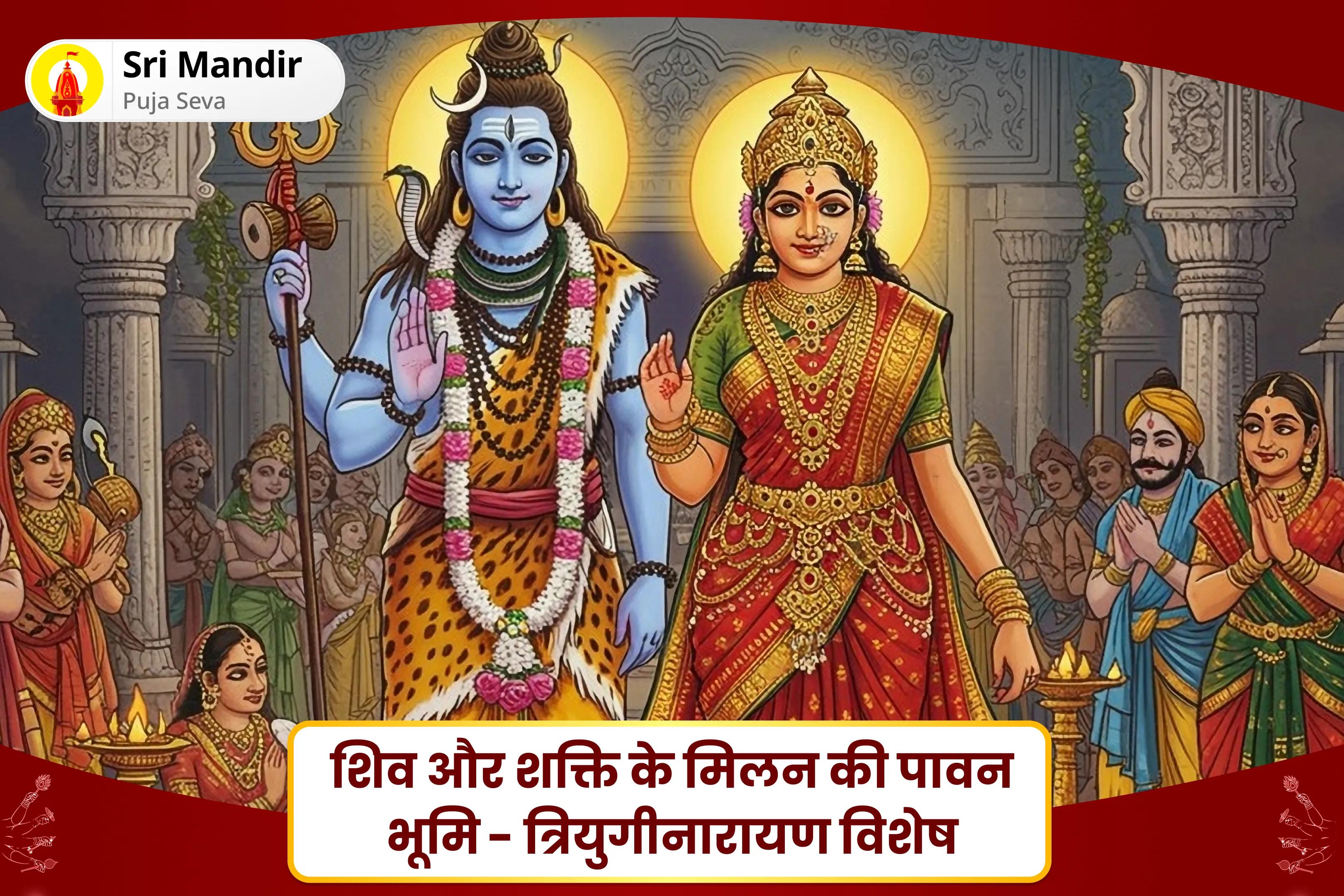 वैवाहिक आनंद और रिश्ते को मजबूत बनाने के लिए शिव और शक्ति के मिलन की पवित्र भूमि -त्रियुगीनारायण विशेष शिव पार्वती विवाह पूजन देवी महात्म्य पाठ और अर्धनारीश्वर पूजा