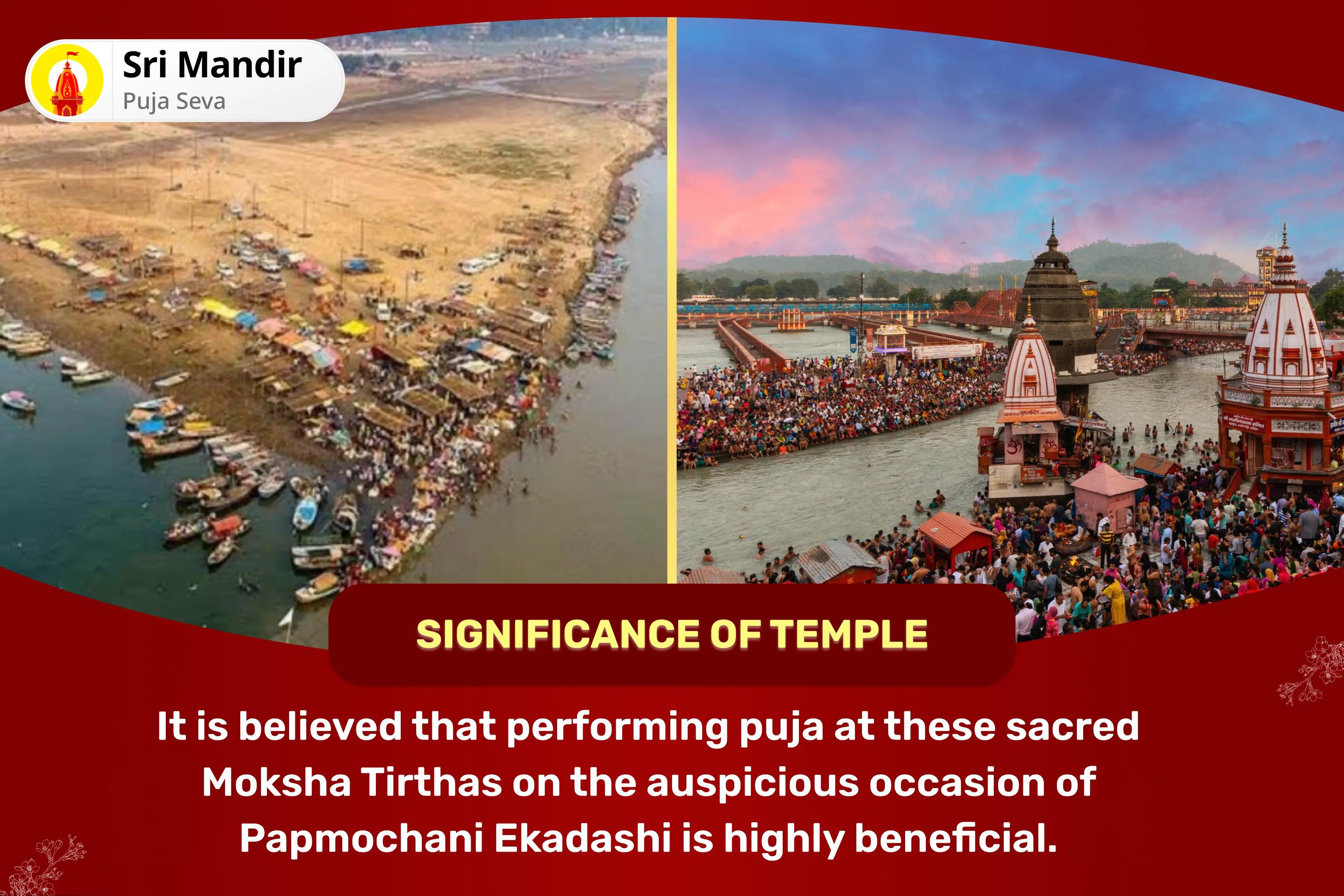Papmochani Ekadashi Moksha Tirth Double Combo Triveni Sangam 51,000 Pitru Gayatri Mantra Jaap and Haridwar Ganga Dudh Abhishek for Peace of Ancestor's souls and Resolving Family Disputes