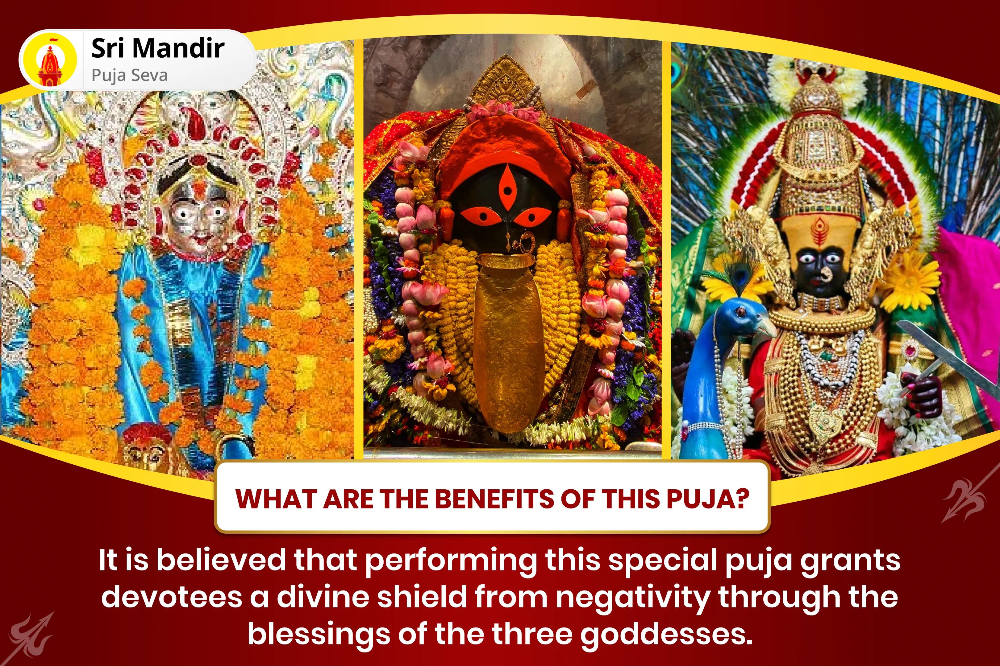 3 Powerful Shakti Peethas, One Sacred Experience Durga Lakshmi Kali Sampurna Suraksha 12 Brahman Maha Yagya For Triple-Goddess Shield Against Negativity