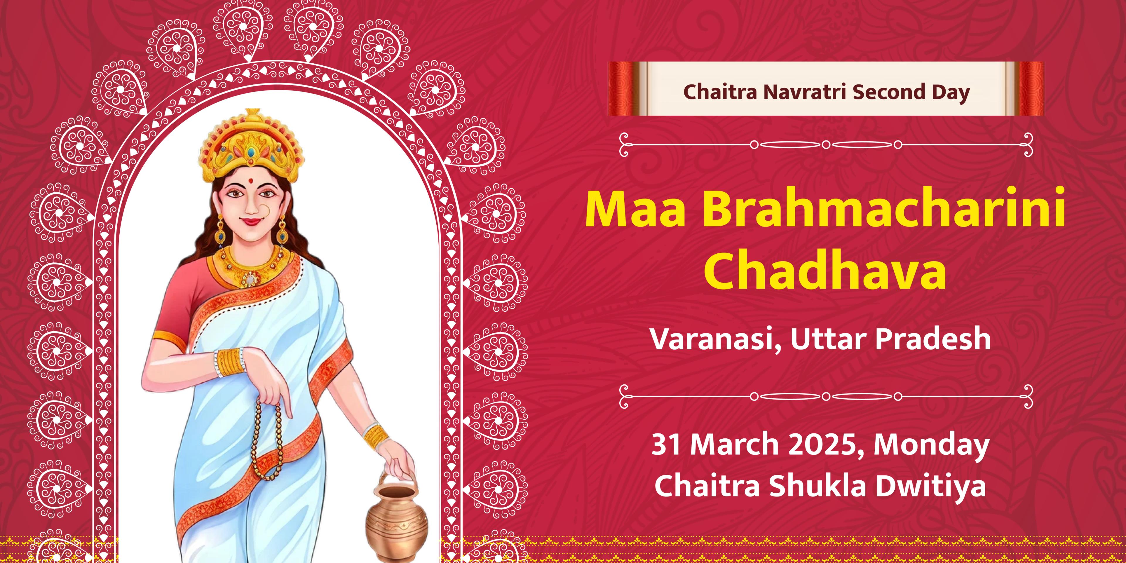 Chaitra Navratri Second Day Maa Brahmacharini Chadhava