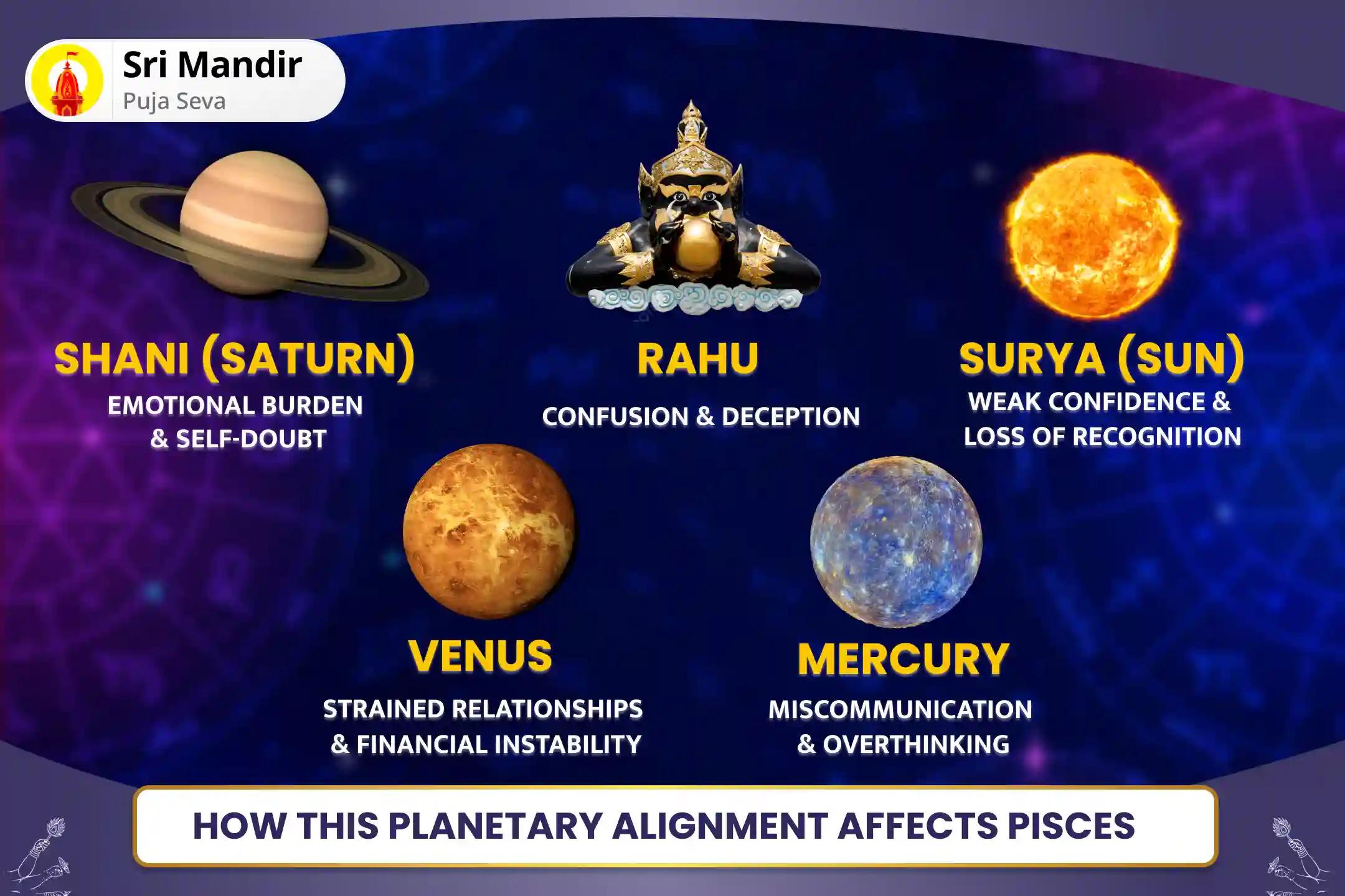 5 Planets Conflict - Pisces Rashi Alert Pisces Rashi Panch Graha Dosha Shanti Puja and Yagya Resolve Emotional Turbulence Ahead for Pisces Natives