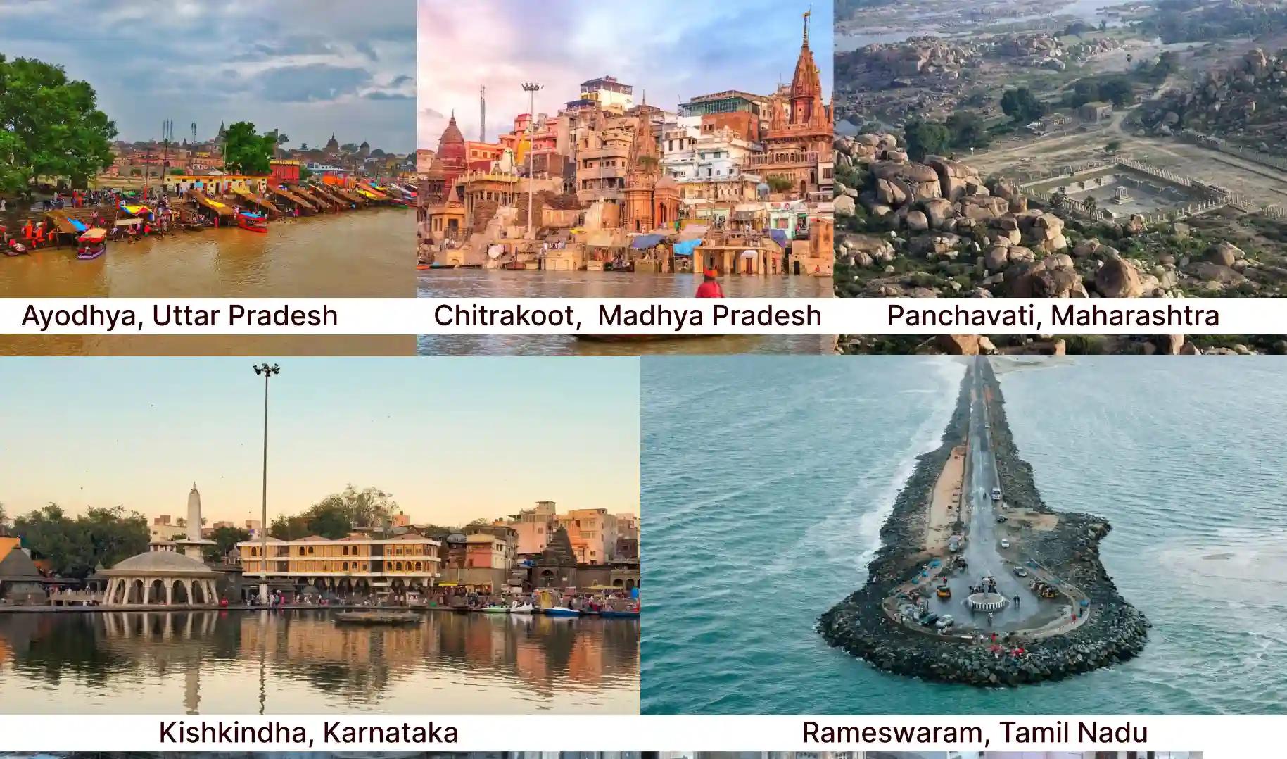 रामायण पंच तीर्थ यात्रा, उत्तर प्रदेश, मध्य प्रदेश, महाराष्ट्र, कर्नाटक, तमिलनाडु