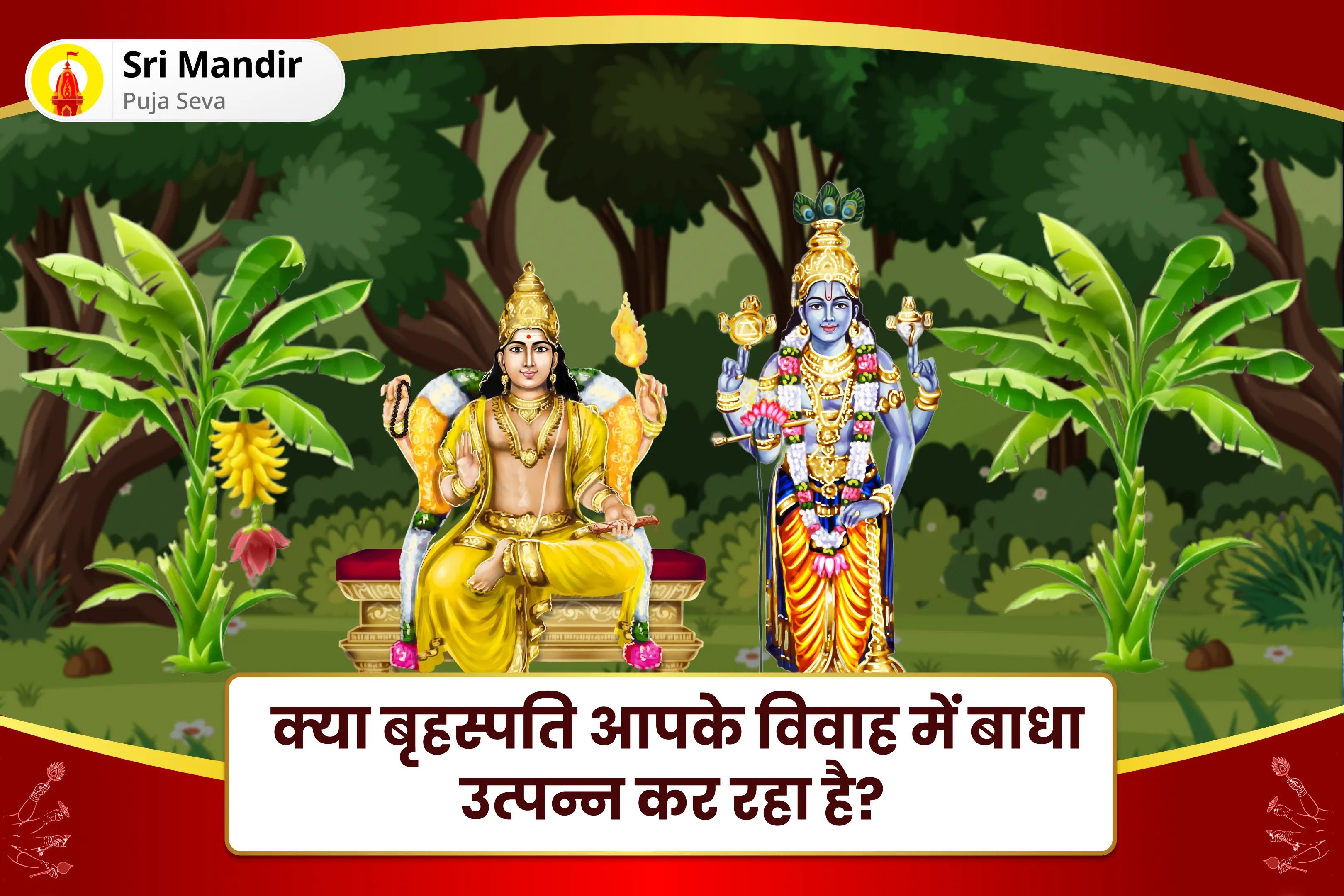 विवाह में देरी से बचने और आदर्श जीवनसाथी पाने के लिए वैवाहिक कलह और देरी का उपाय विशेष  बृहस्पति गुरु ग्रह यज्ञ, विष्णु सहस्रनाम और केले के पेड़ की पूजा