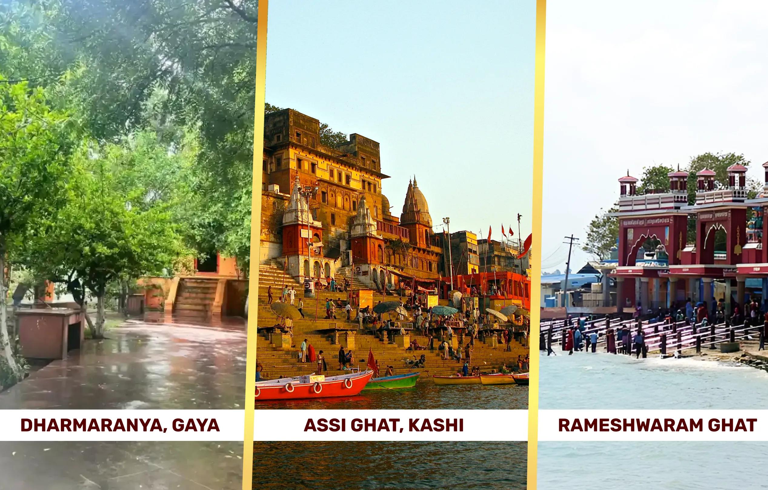 Dharmaranya Vedi, Assi Ghat, Rameshwaram Ghat,Gaya, Kashi, Ramanathapuram