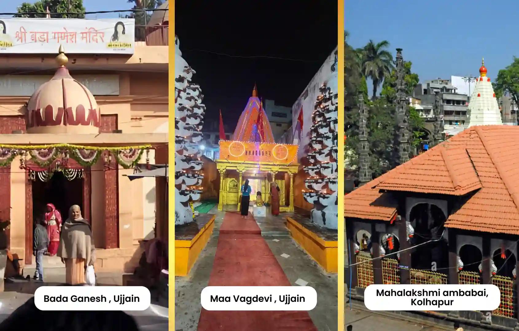 Shri Bada Ganesh Temple, Shri Vagdevi Temple, Shaktipeeth Maa Mahalakshmi Ambabai Temple, Ujjain, Kolhapur, Madhya Pradesh, Maharashtra