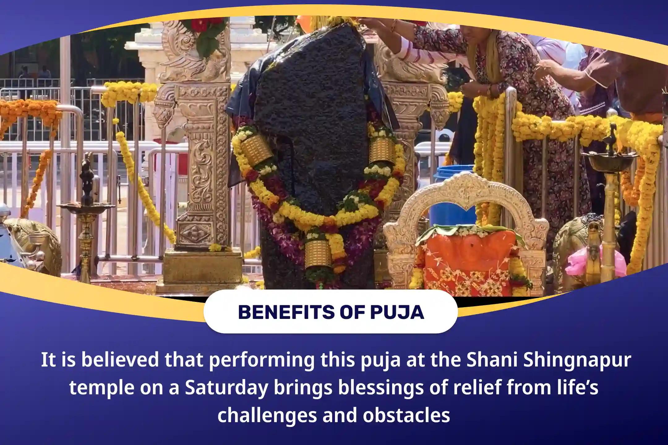 Saturday Shani Shingnapur Special Shani Saade Saati Peeda Shanti Mahapuja, Shani Til Tel Abhishek and Mahadasha Shanti Mahapuja for Overcoming Challenges and Adversities in Life