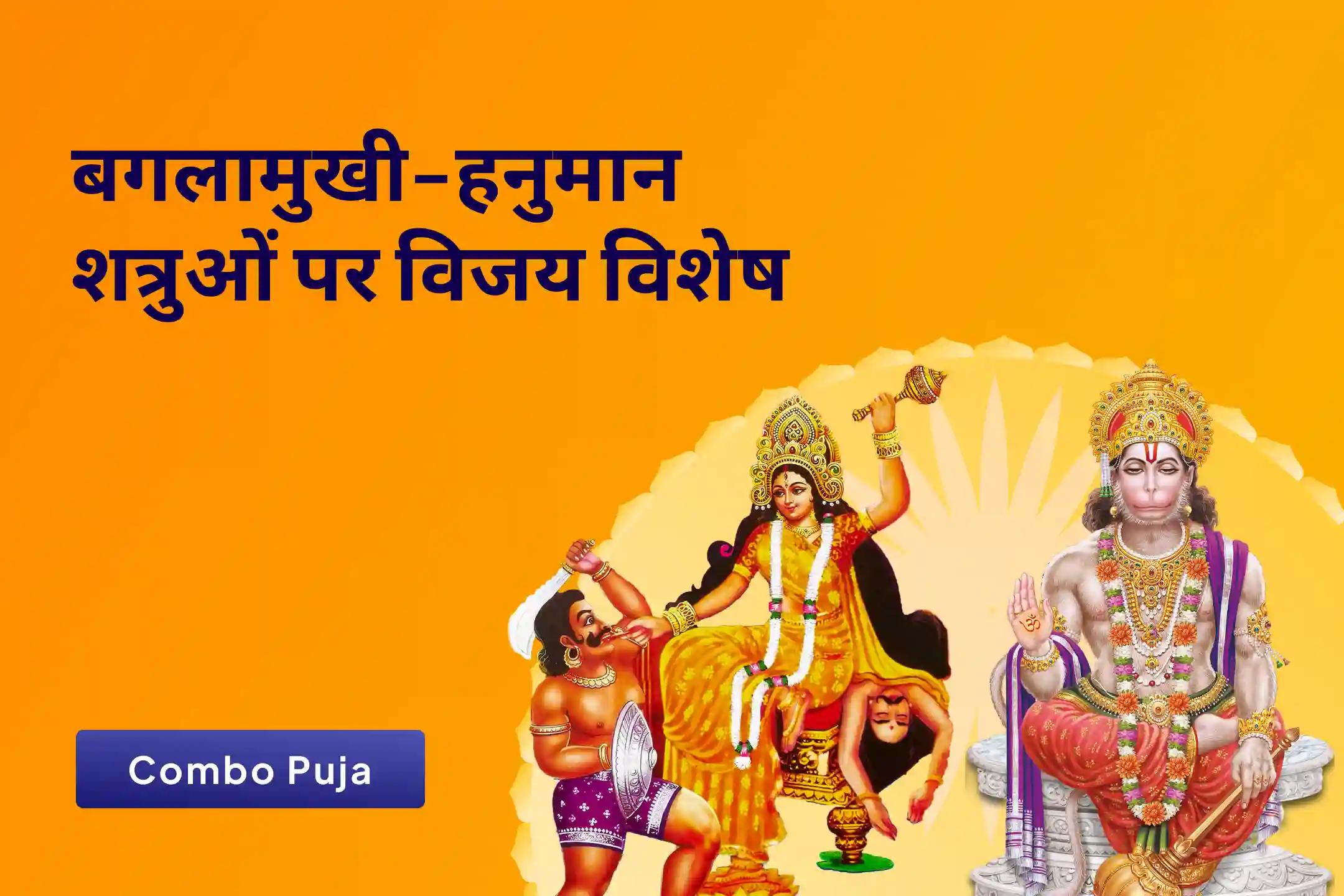  शत्रुओं से सुरक्षा और नकारात्मकता को नष्ट करने के लिए बगलामुखी-हनुमान शत्रु पर विजय विशेष माँ बगलामुखी शत्रु बुद्धि विनाशिनी यज्ञ एवं हनुमान शत्रुंजय पूजन