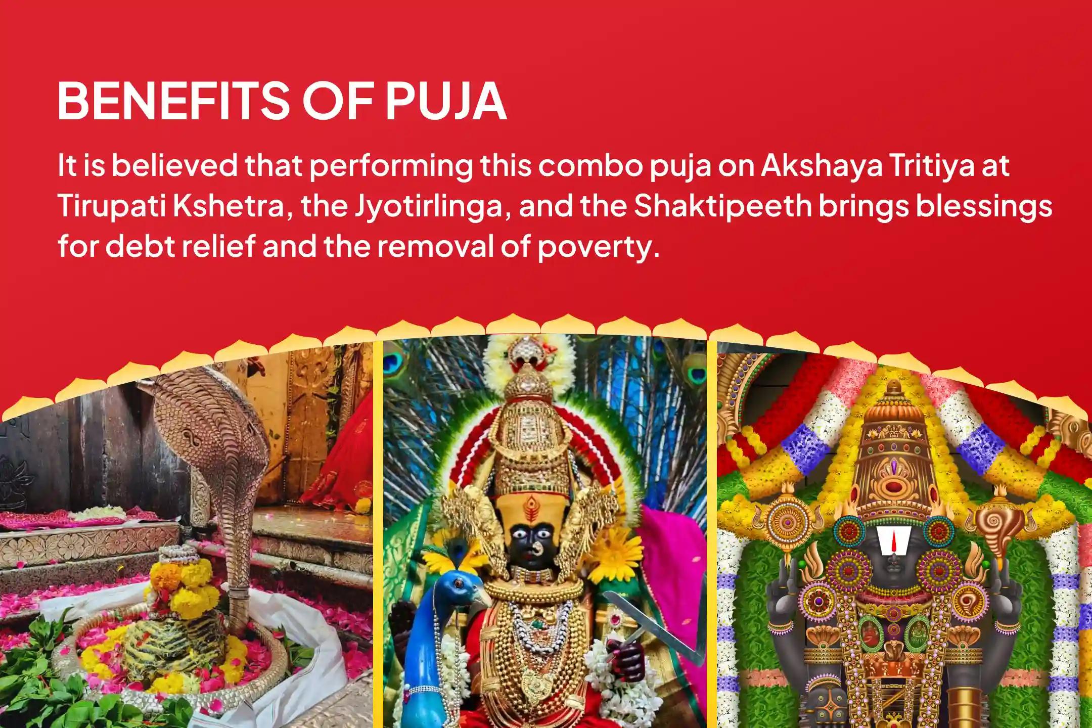 Akshaya Tritiya Tirupati-Kshetra, Jyortirlinga and Shaktipeeth Combo Financial Freedom Ritual to Invite flow of Abundance and Wealth The Ultimate Ritual For Debt-Relief and Removing Poverty