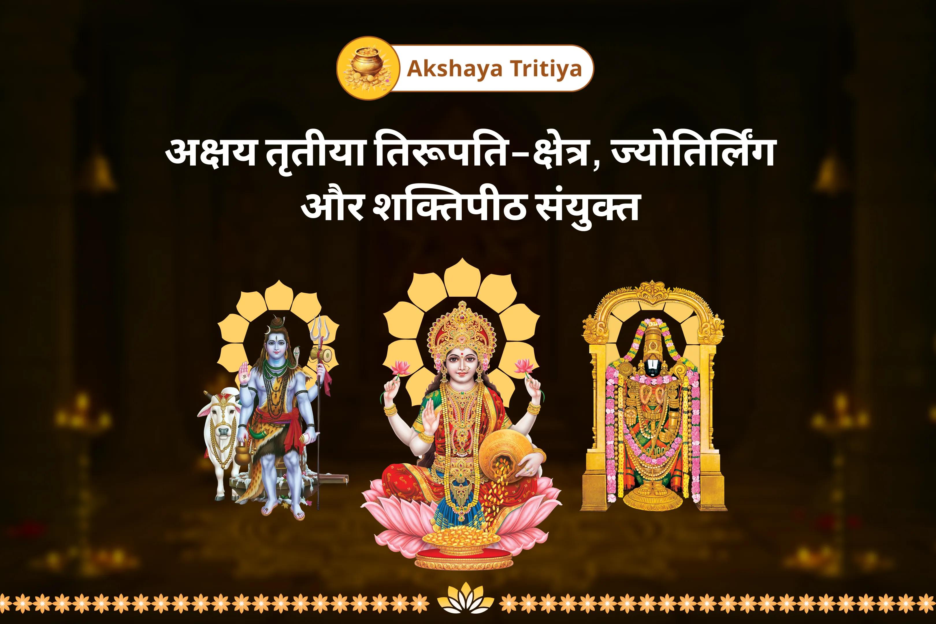 ऋण मुक्ति एवं दरिद्रता दूर करने का सर्वोत्तम अनुष्ठान अक्षय तृतीया तिरूपति-क्षेत्र, ज्योतिर्लिंग और शक्तिपीठ संयुक्त ऋण मुक्ति और समृद्धि के लिए शिव-लक्ष्मी-वेंकटेश्वर पूजा