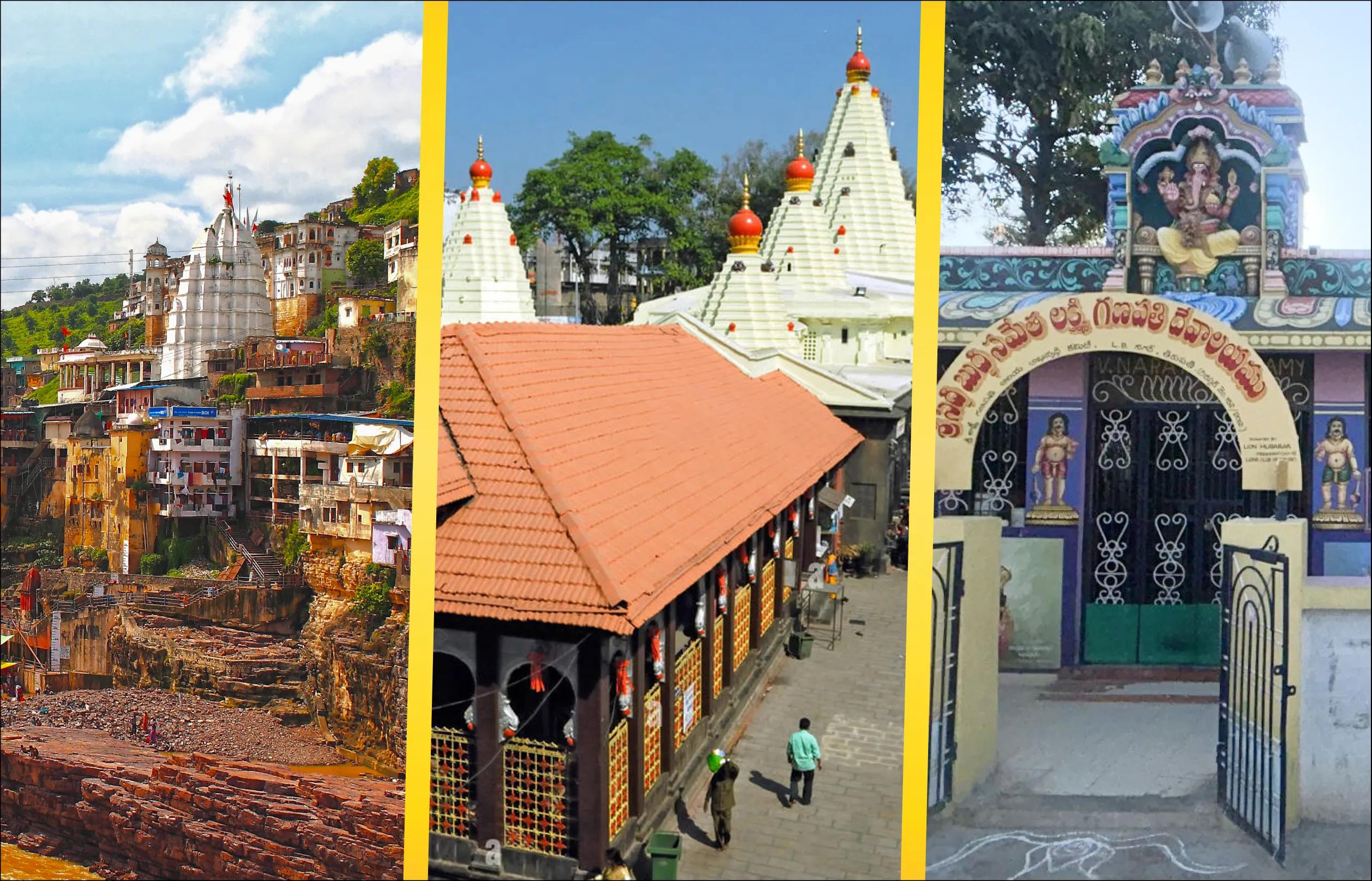 Shri Omkareshwar Jyotirlinga Temple, Maa Shaktipeeth Mahalakshmi Ambabai Temple, Tirupati Tirth Kshetra,Khandwa, Kolhapur, Tirupati