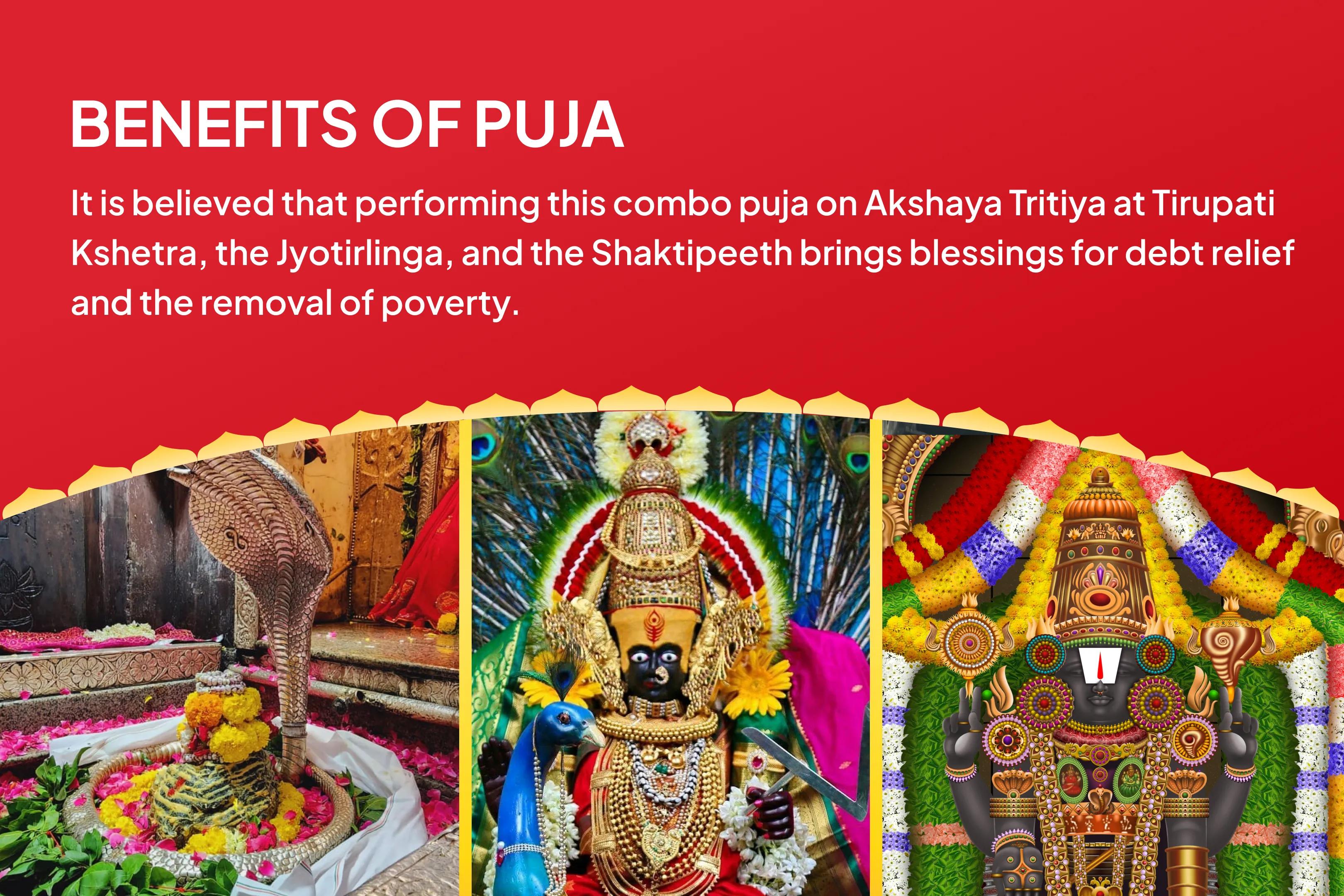 Akshaya Tritiya Tirupati-Kshetra, Jyortirlinga and Shaktipeeth Combo Shiva-Lakshmi-Venkateshwara Puja for Debt Removal and Prosperity the Ultimate Ritual for Debt-Relief and Removing Poverty
