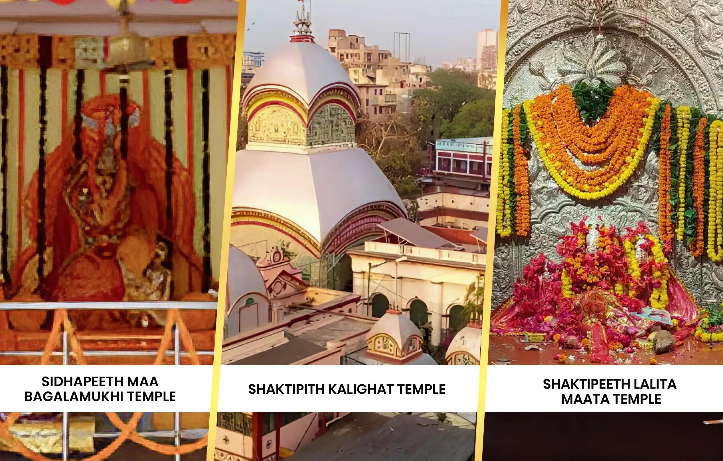 सिद्धपीठ मां बगलामुखी मंदिर, शक्तिपीठ कालीघाट मंदिर, शक्तिपीठ मां ललिता मंदिर,हरिद्वार, कोलकाता, प्रयागराज