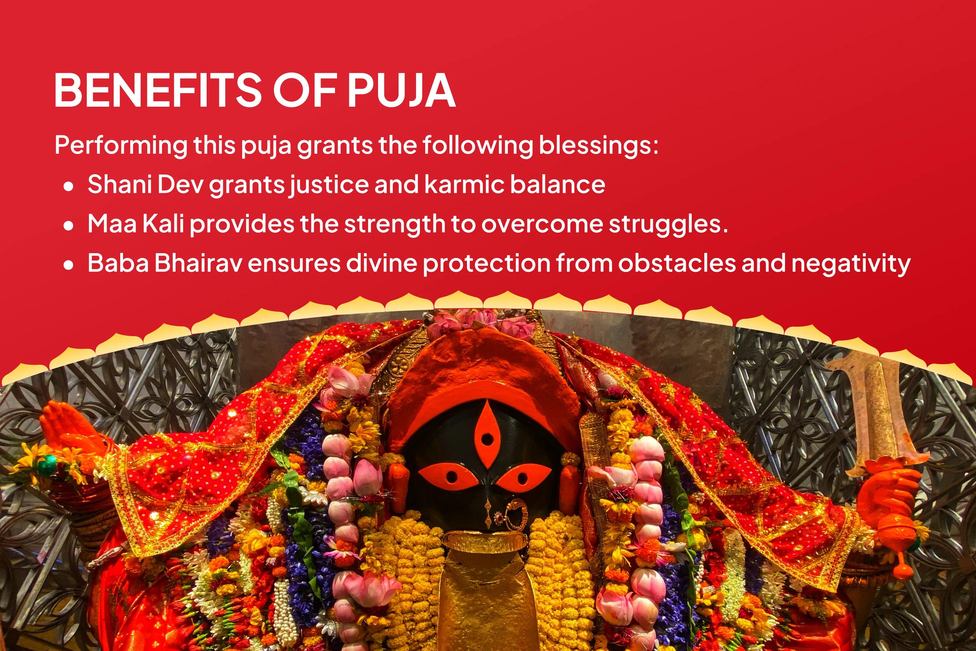 Saturday Shani-Bhairav-Kali Combo Shaktipeeth Special Shani Graha Shanti Pujan and Bhairav-Kali Raksha Kavach Mahayagya for Overcoming Obstacles, Misfortunes and Delays in Life