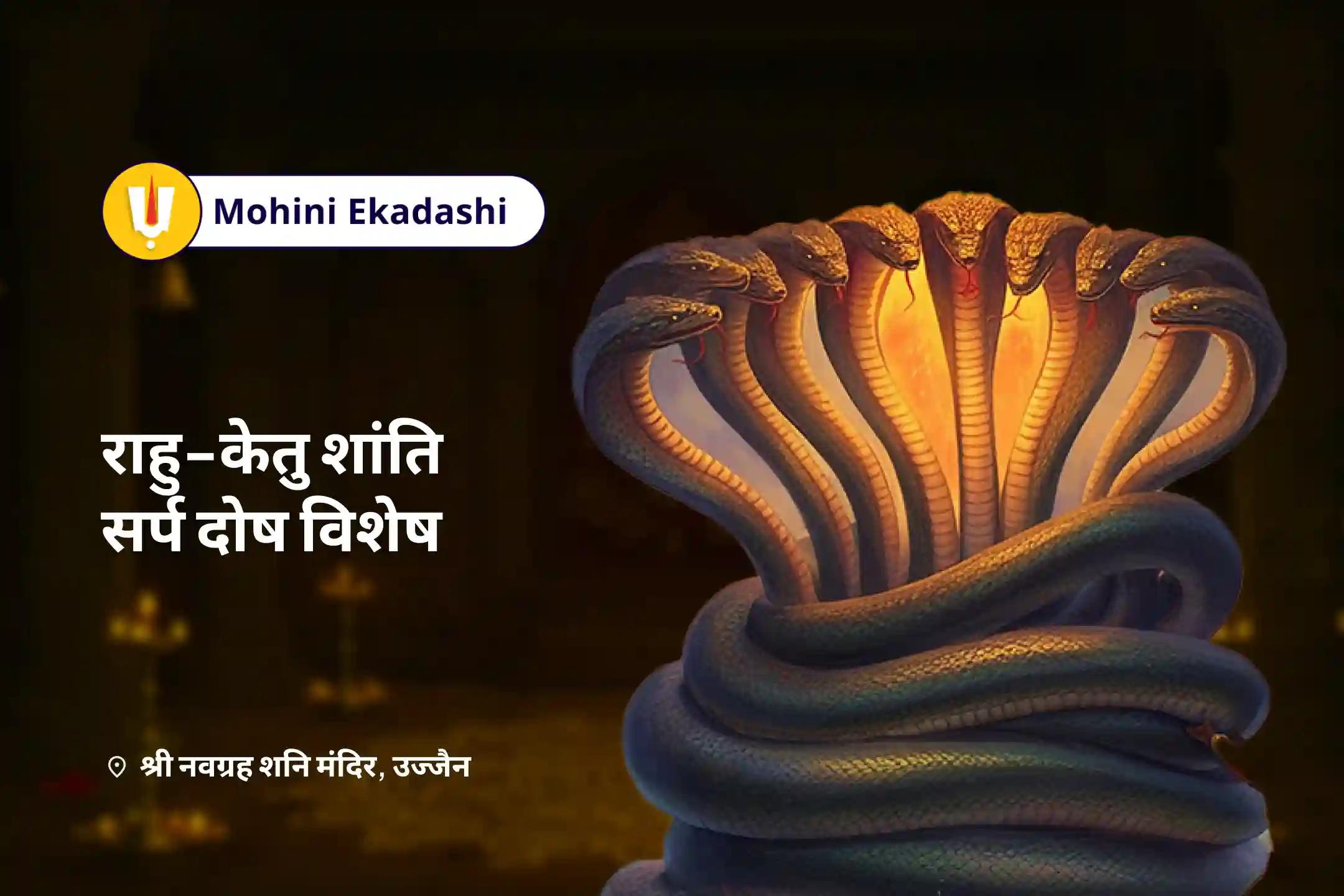निडरता और मानसिक स्थिरता प्राप्त करने के लिए मोहिनी एकादशी राहु-केतु शांति सर्प दोष विशेष काल सर्प दोष शांति पूजा एवं सुदर्शन यज्ञ