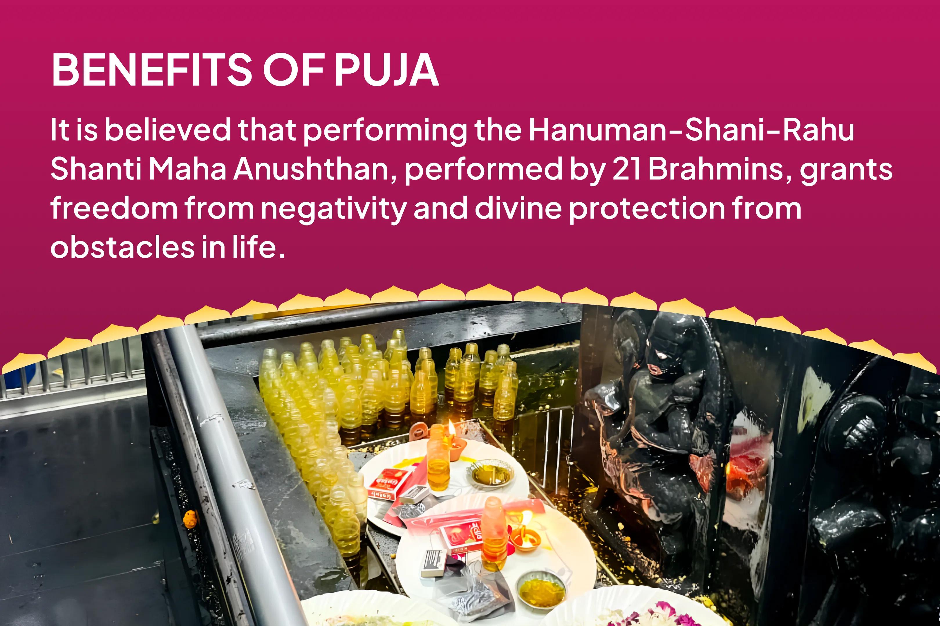 Rahu Transit Hanuman-Shani-Rahu Shanti 21 Brahmin Mahanushthan 18,000 Rahu Mool Mantra Jaap, 21,000 Hanuman Gayatri Mantra Jaap, 19,000 Shani Mool Mantra Jaap for Removing Negativity and Ensuring Protection from Obstacles in Life