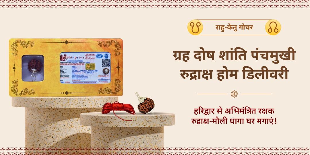 राहु-केतु शांति पंचमुखी रुद्राक्ष एवं मौली होम डिलीवरी