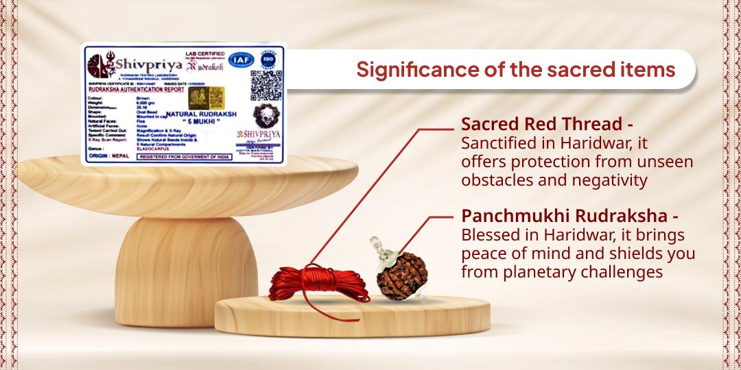 Rahu-Ketu Shanti Panchmukhi Rudraksha and Sacred Thread Home Delivery
