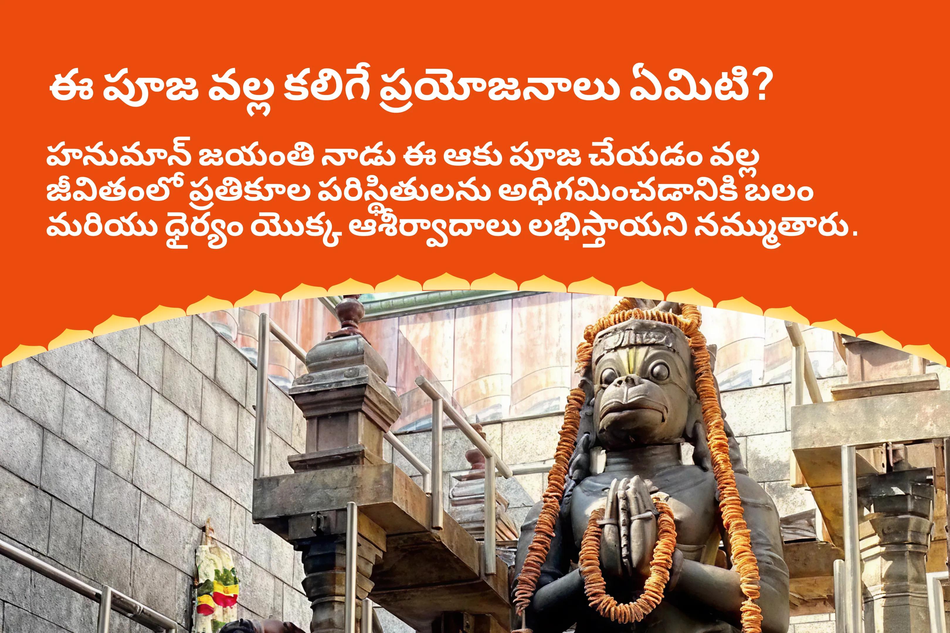 హనుమంతుడి బలం మరియు ఆశీర్వాదాల కోసం హనుమాన్ జయంతి ఆకు పూజ స్పెషల్  ఆంజనేయ స్వామి ఆకు పూజ, కుంకుమ అర్చన మరియు 108 వడమల సేవ