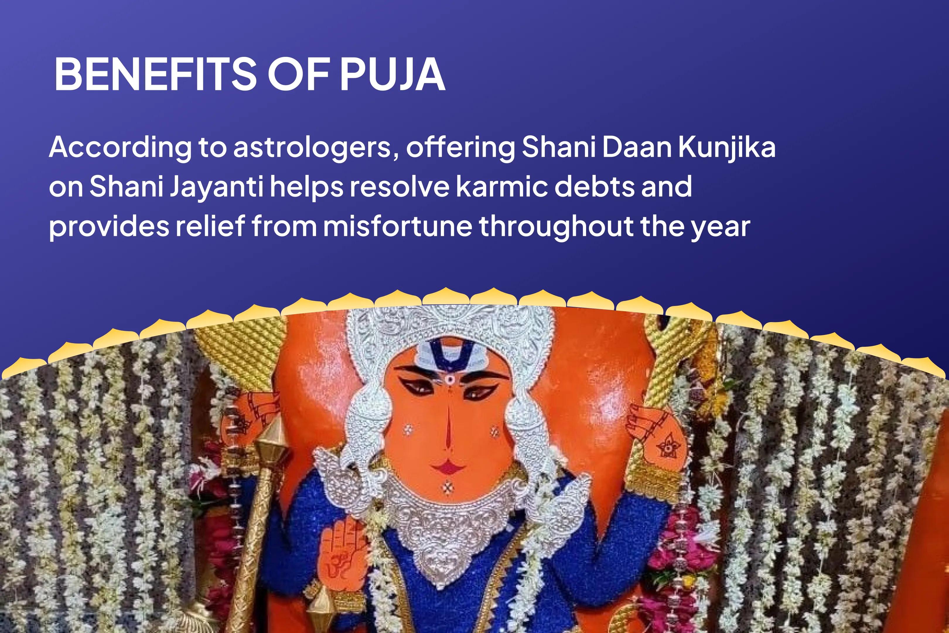 Shani Jayanti Shani Shanti Maha Daan Special Shani Prakop Nivaran Shani Maha Daan Kunjika Arpan for Year-Round Relief from Misfortunes and Delays