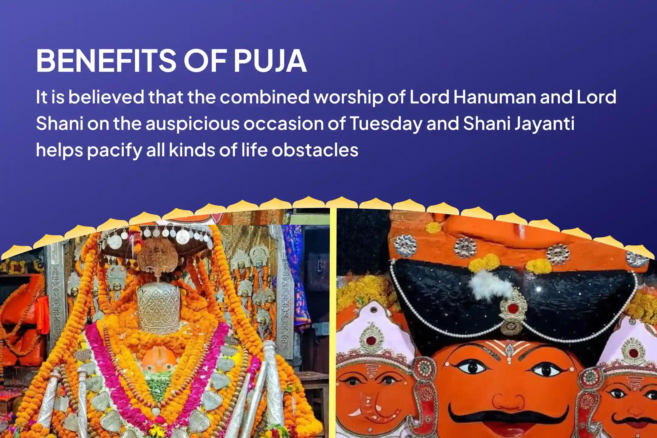 Shani Jayanti Shani-Hanuman Combo Special Hanuman Garhi Sankat Mochan Puja and Shri Navgraha Shani Sesame Oil Abhishek for Courage and Fearlessness to Overcome Challenges 