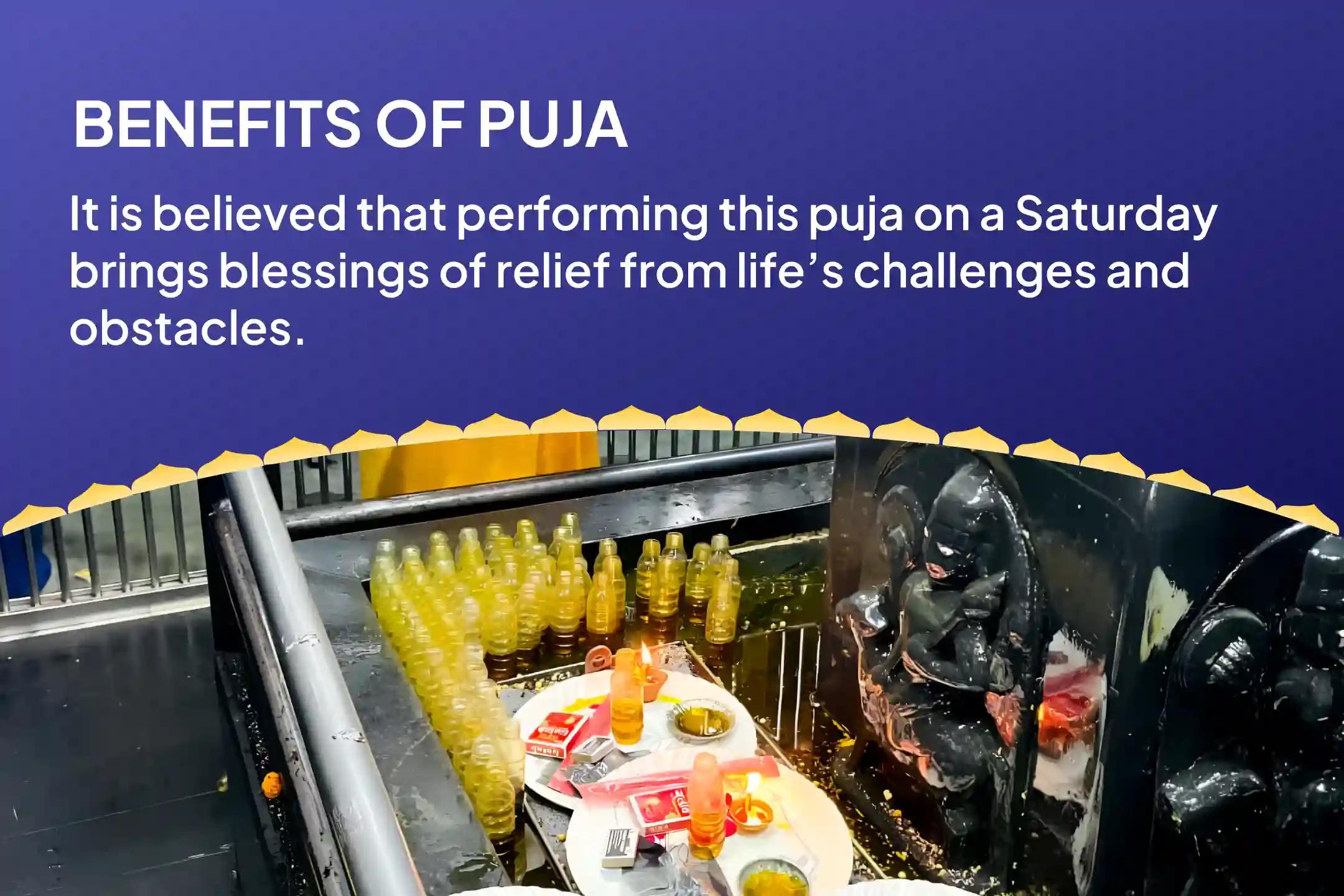 Saturday Shanti Shanti Archana Special Shani Shila Til Tel Abhishek and Peepal Tree Archana For Relief from Adversities, Misfortunes and Delays