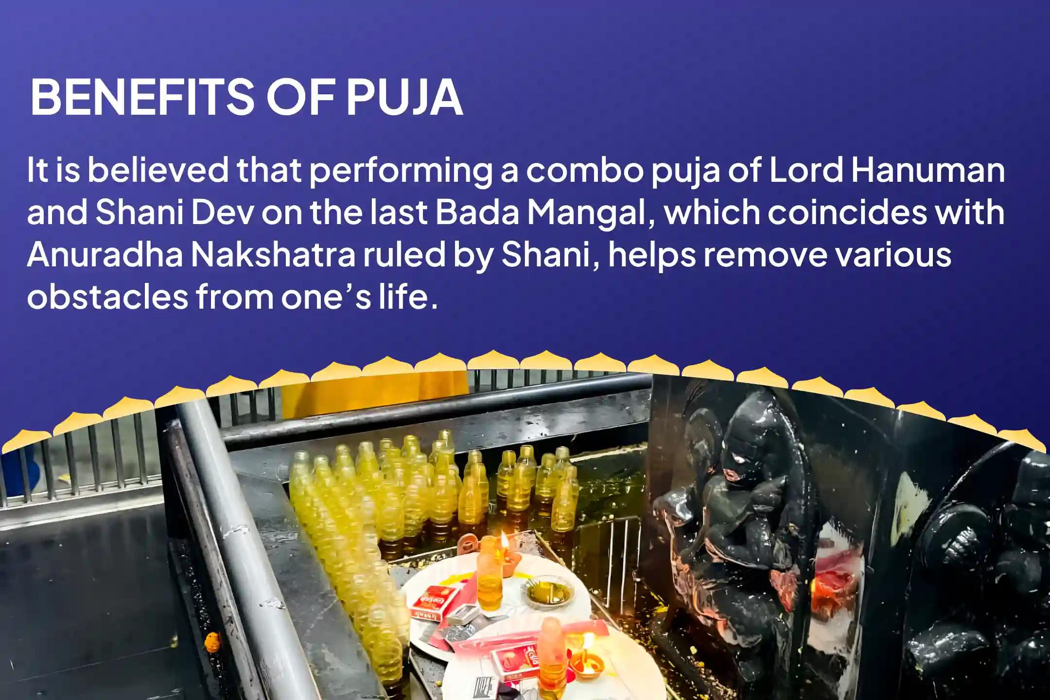 Last Tuesday Bada Mangal Shani Nakshatra Special Hanuman Garhi Sindoor Chandan Abhishek, 11,000 Hanuman Mool Mantra Japa and Shani Til Tel Abhishek  For Hanuman's Blessings to Overcome Hurdles in Life